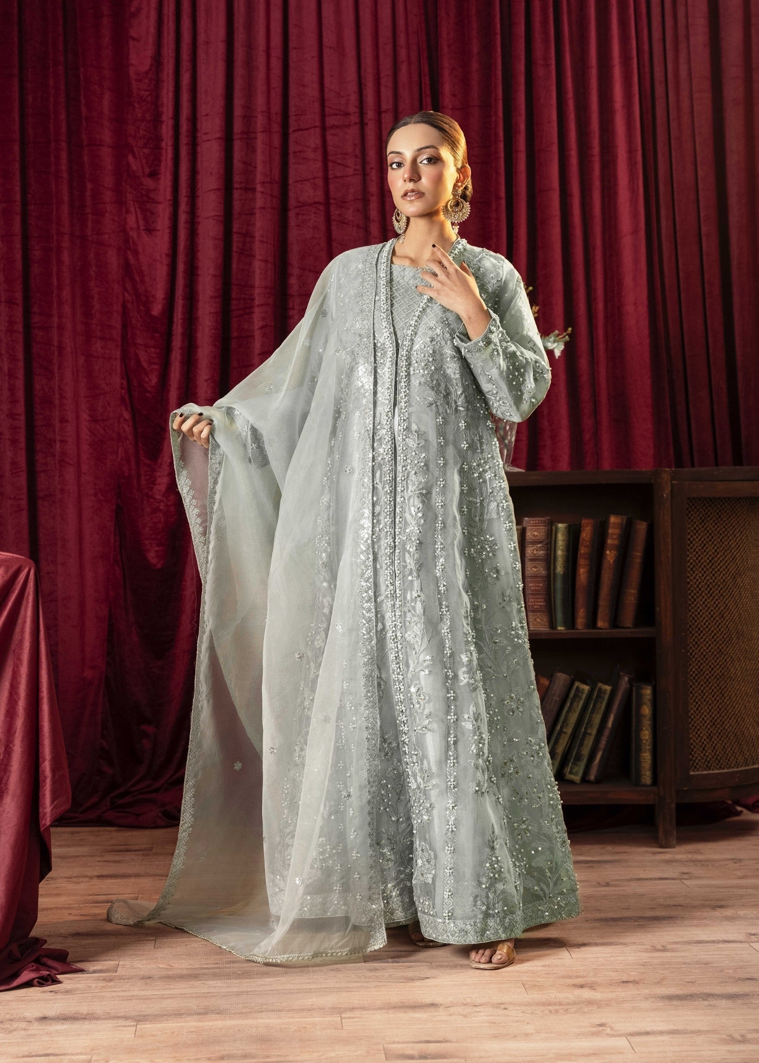 organza Gown in Aquamarine