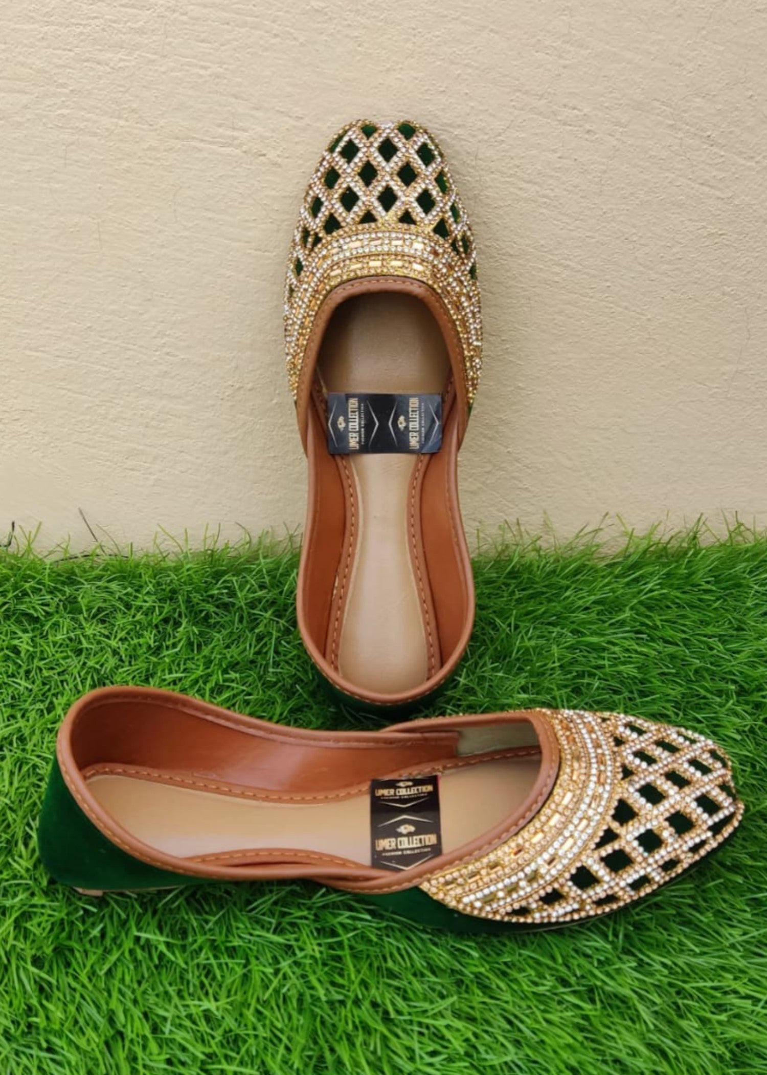 Khussa in Green by - High Quality Women Khussa IDF3256