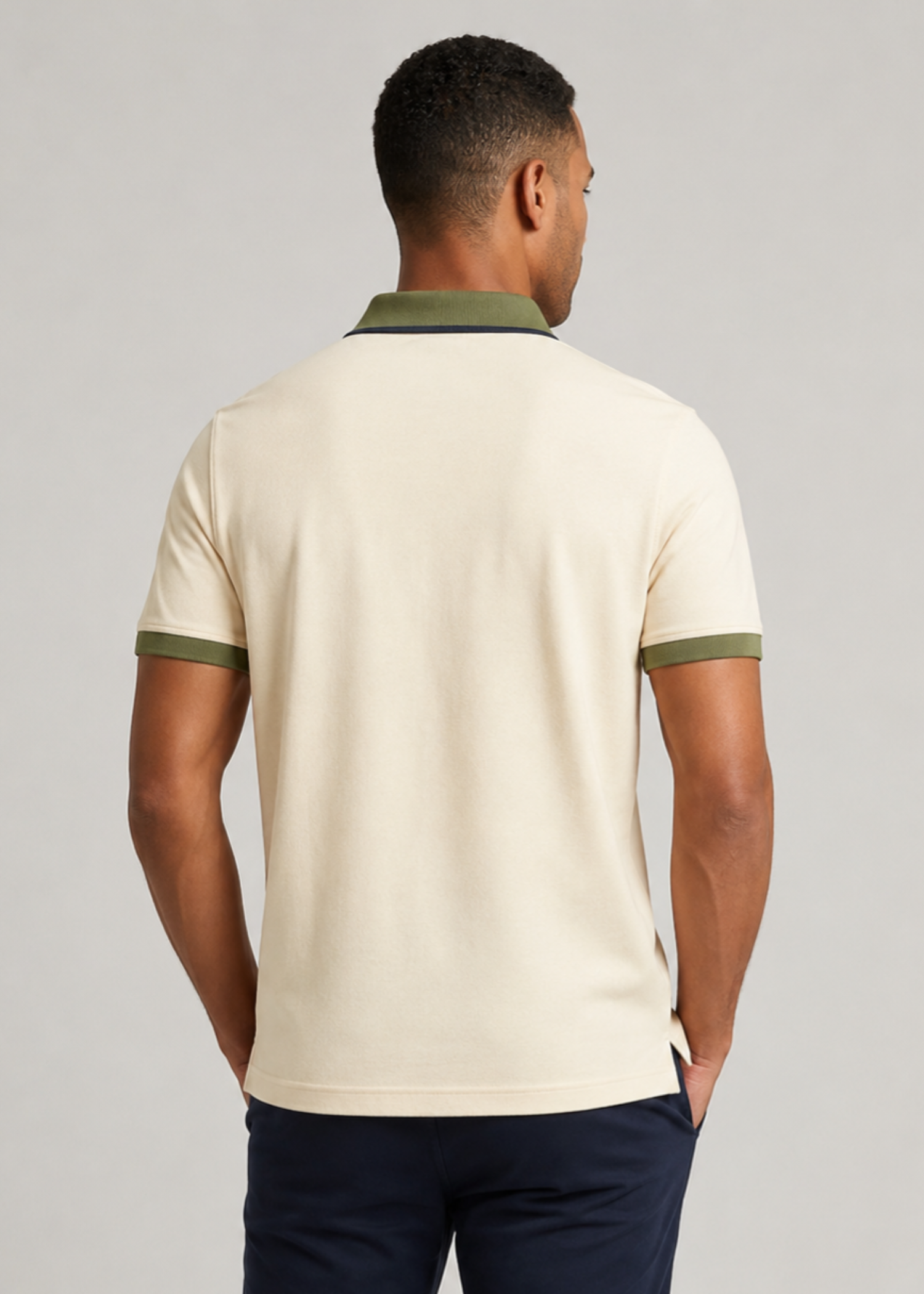 cotton pique Polo Shirt in Pearl white