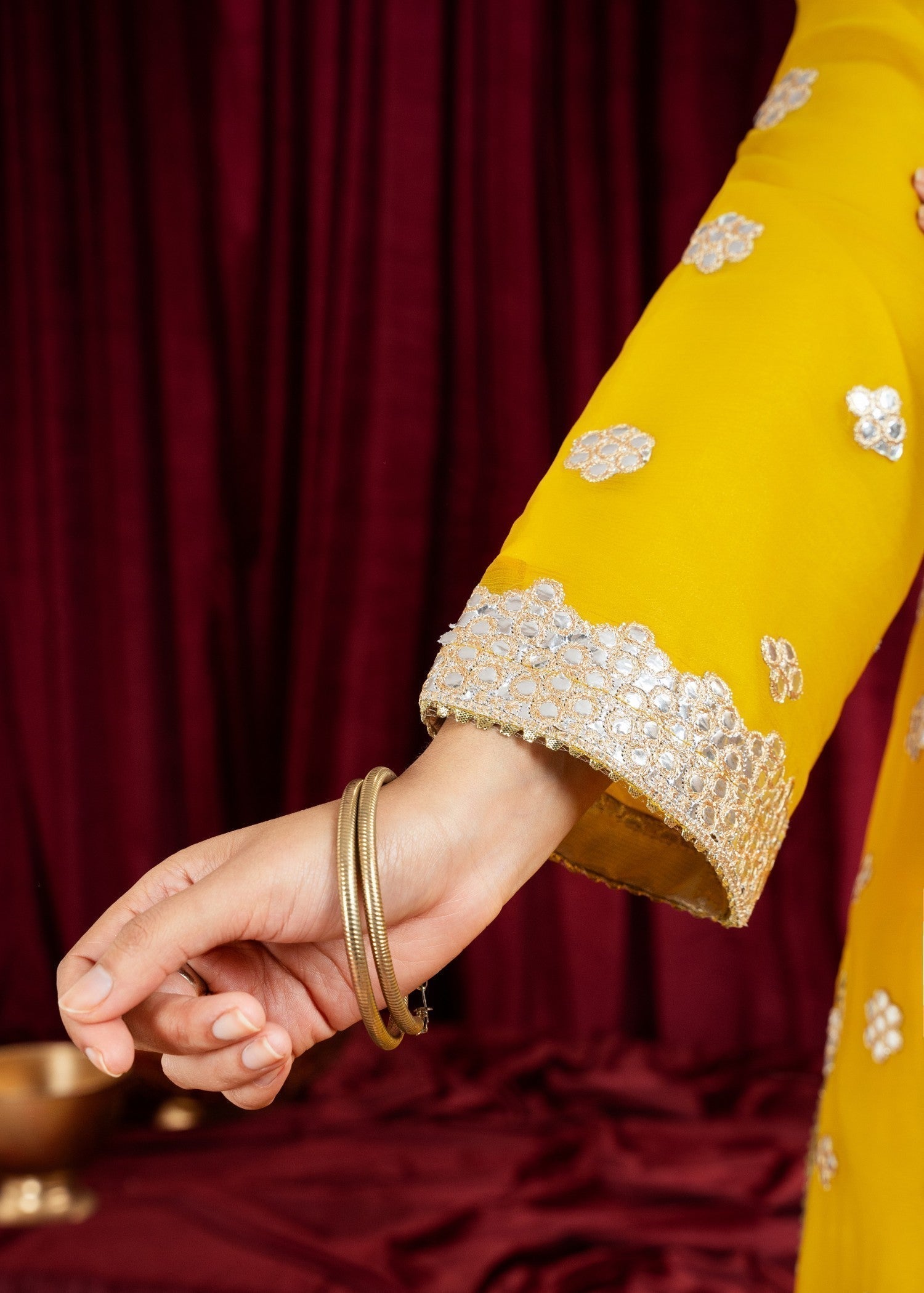 chiffon Sharara in Mustard