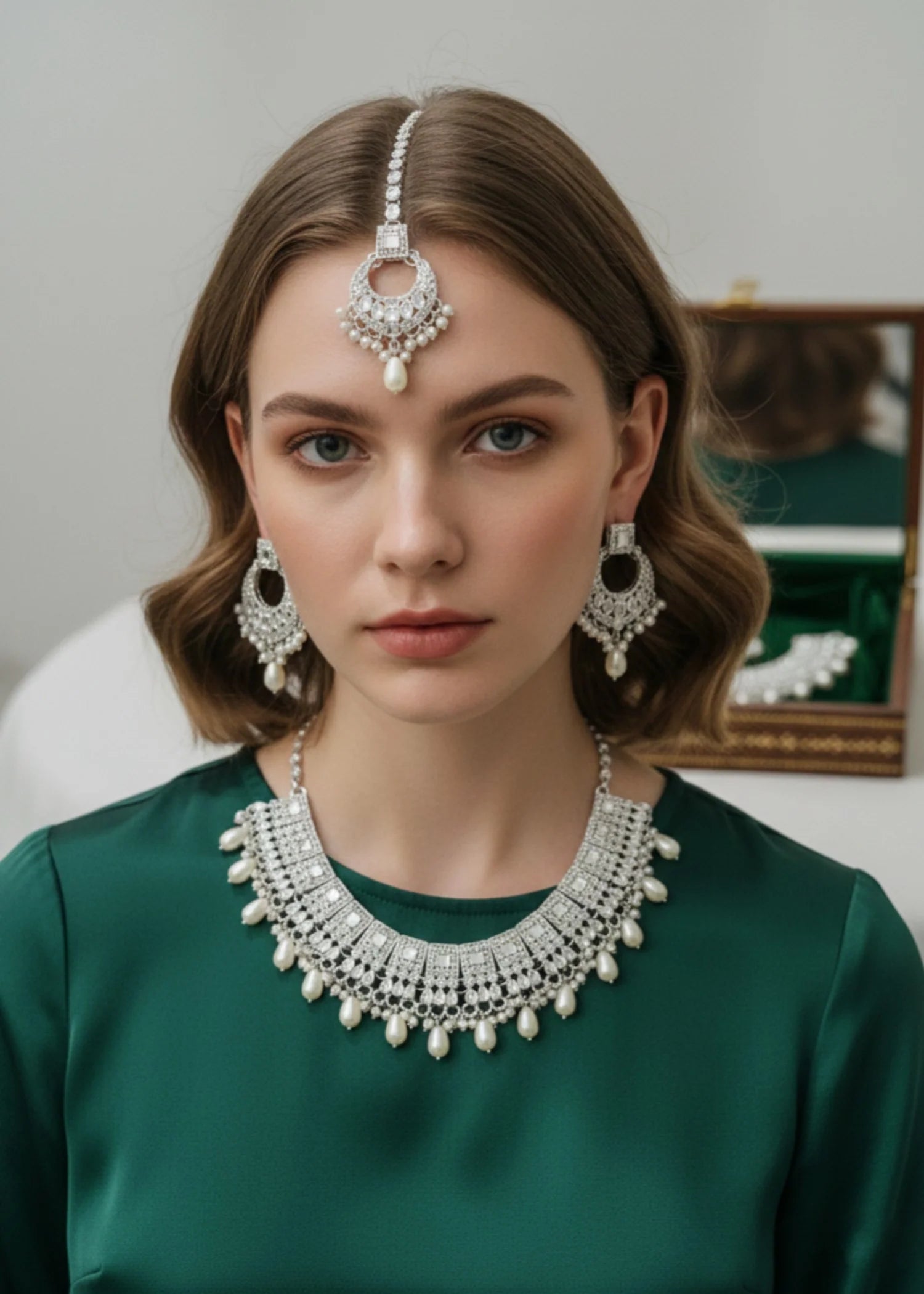 Jewelry Set in Silver Color by - Trendy Women Jewelry Set TXN7309