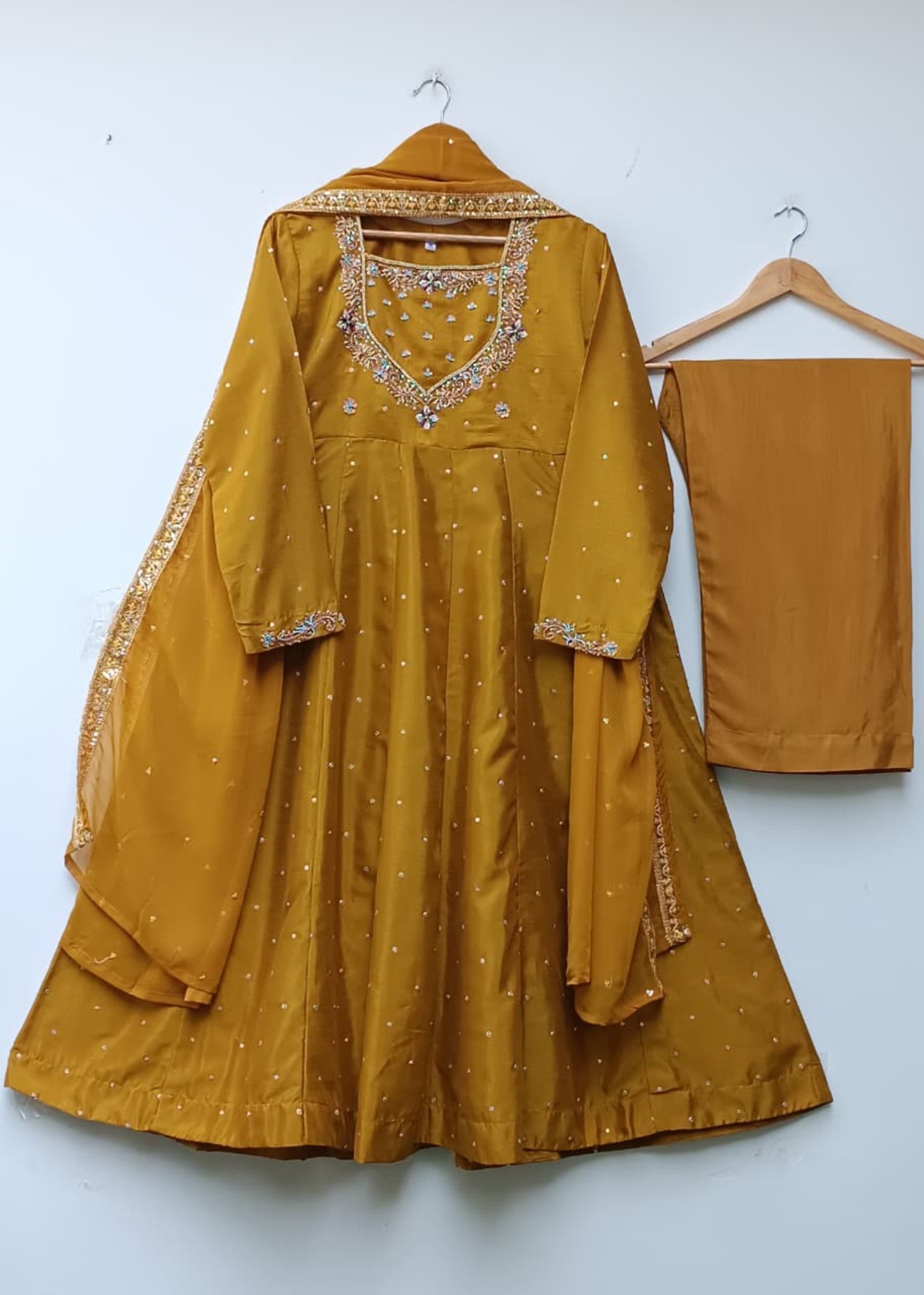 raw silk Maxi in Honey