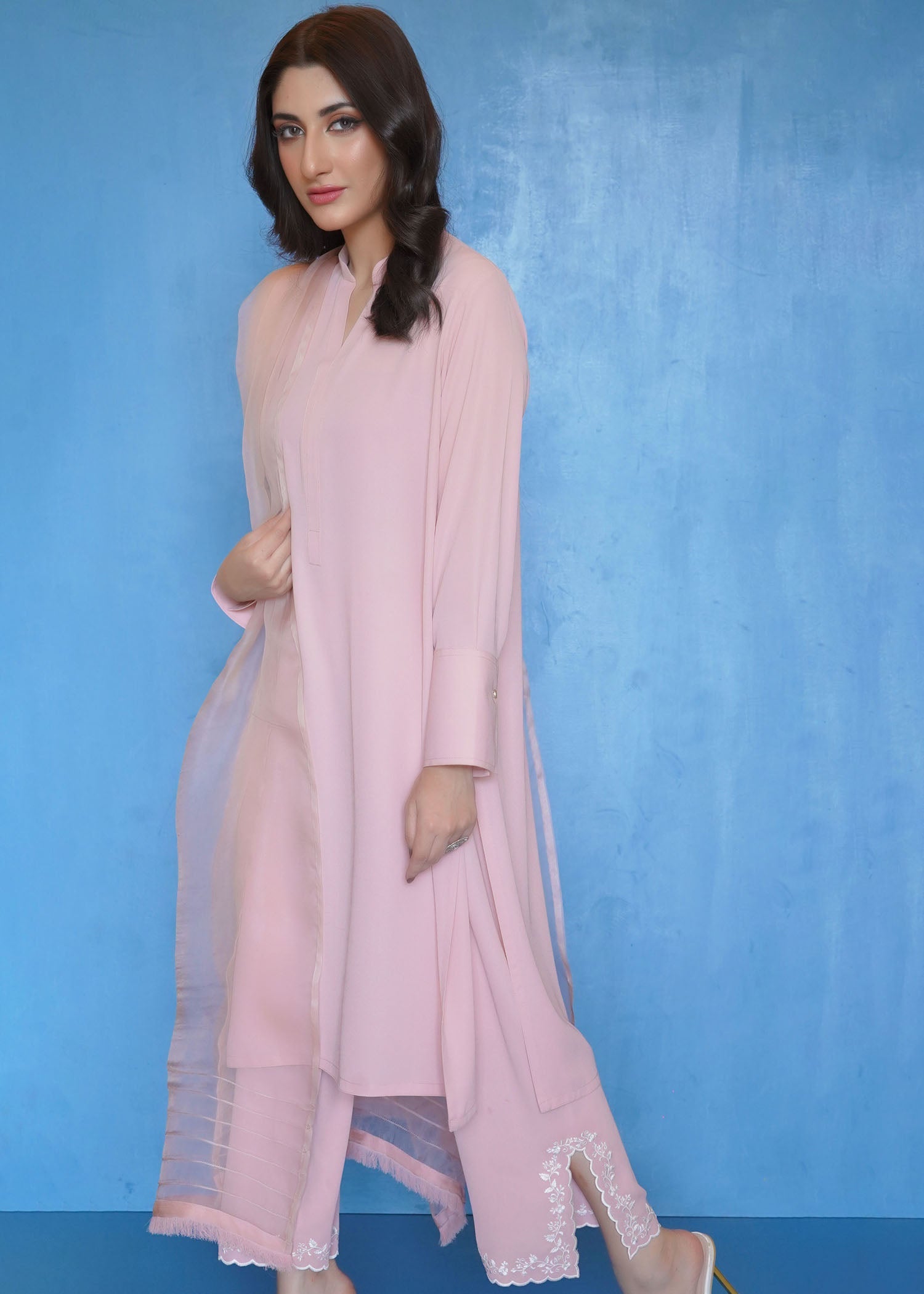 georgette Kurta Set in Blush pink