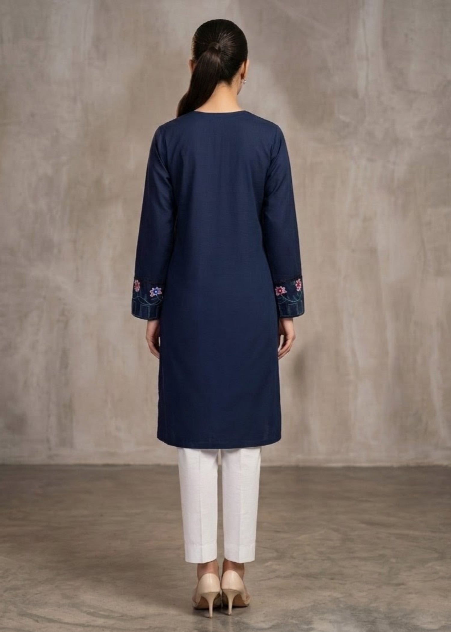 cotton Kurta Set in Dark blue