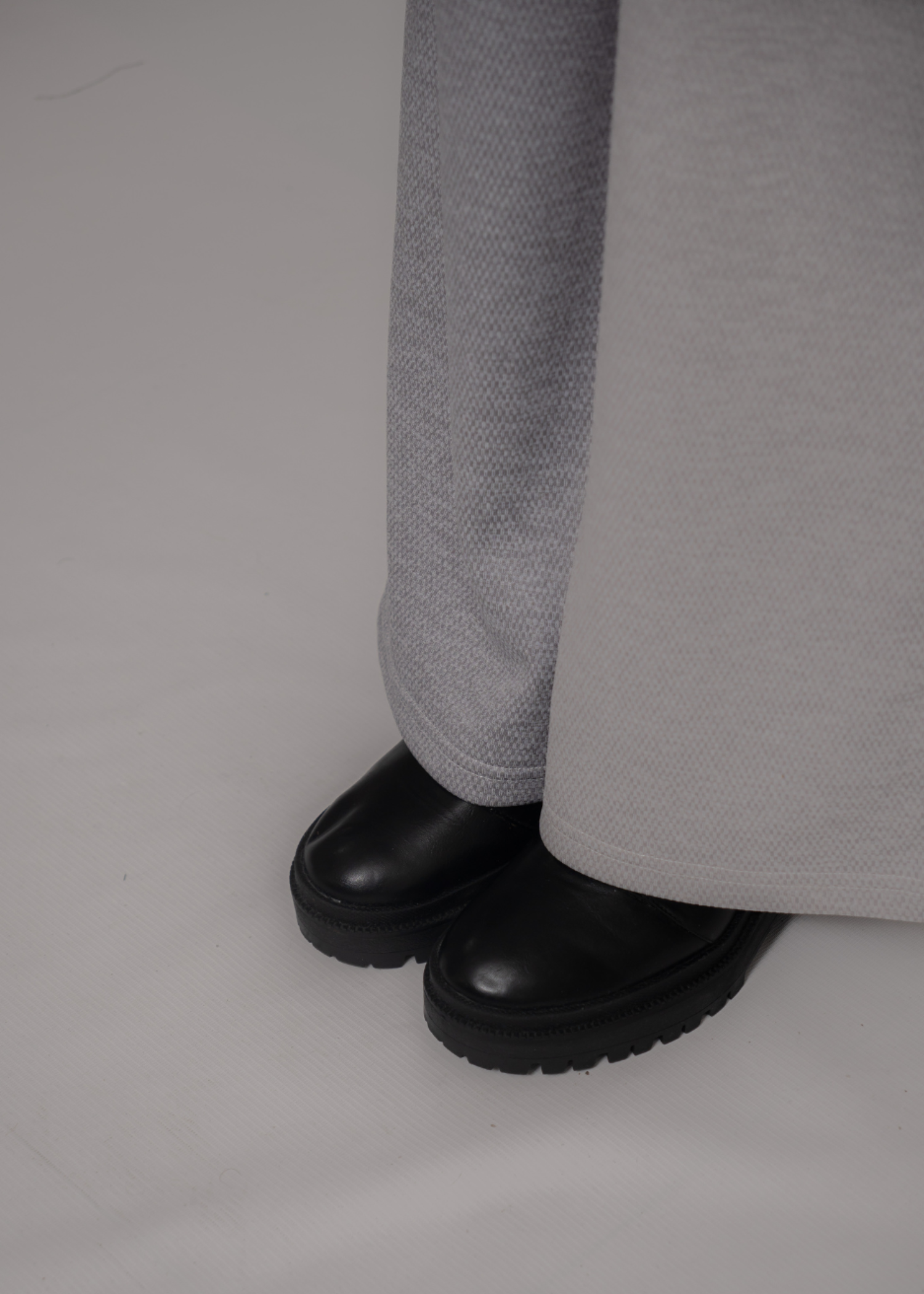 pearl mesh net Trousers in Light grey