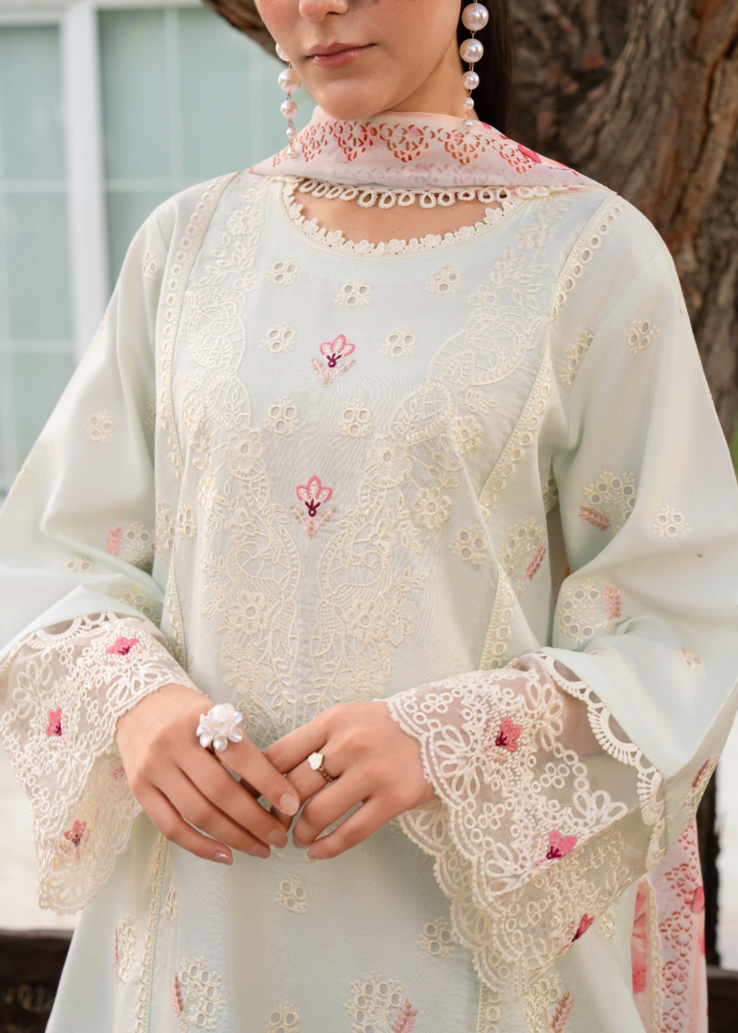 lawn Kurta Set in Mint green