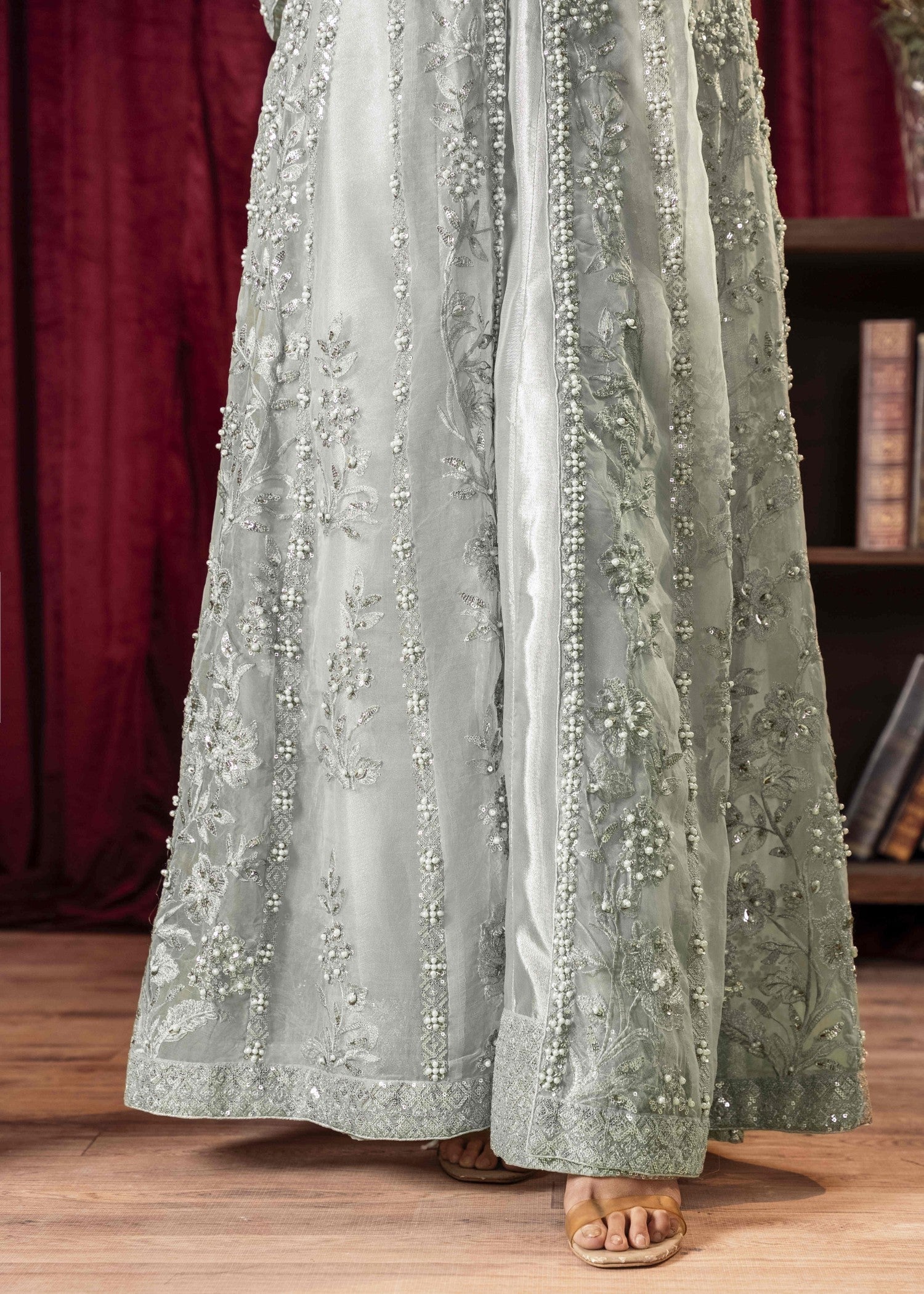 organza Gown in Aquamarine