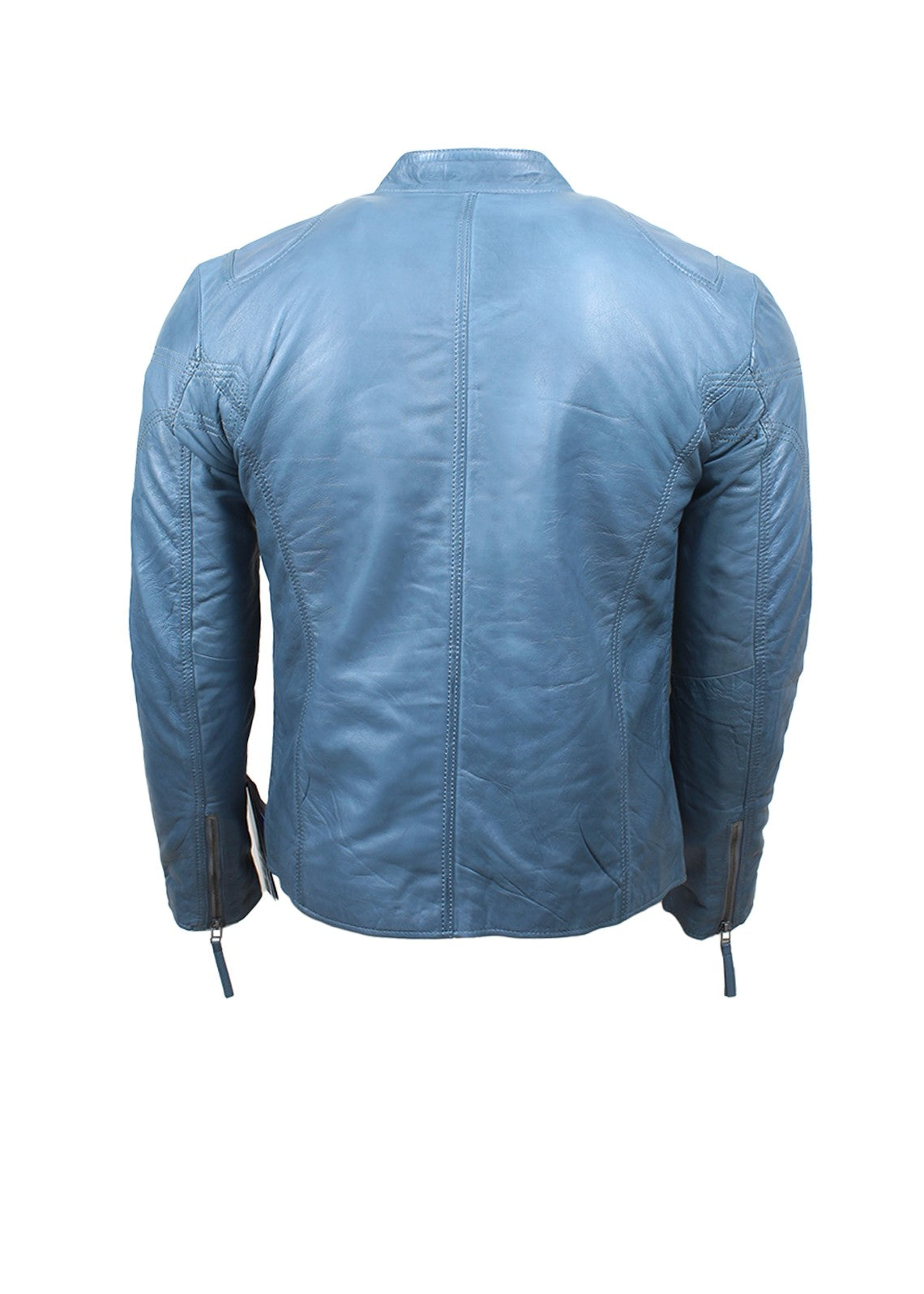 leather Jacket in Light blue by Heeli London
