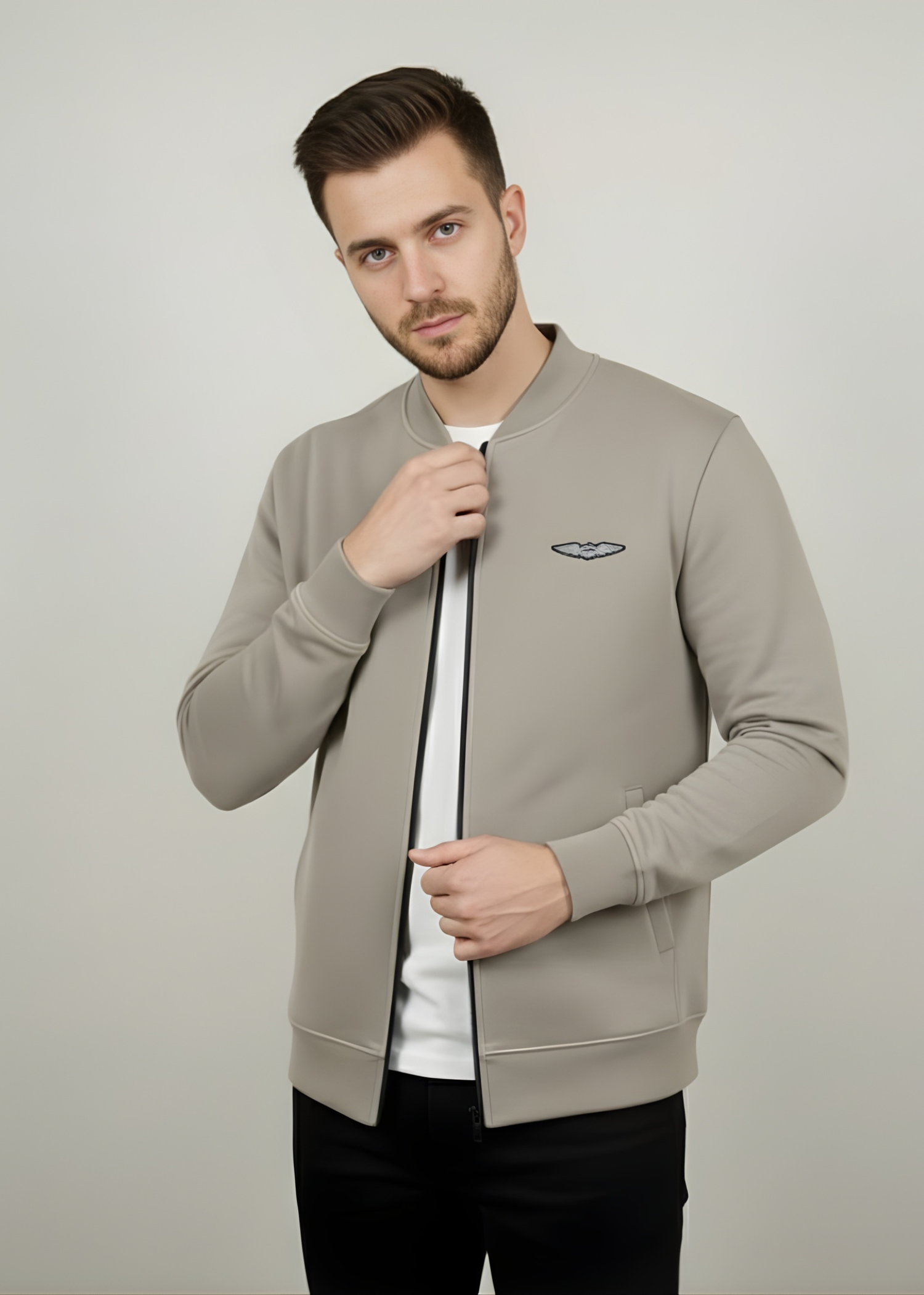 fleece Jacket in Khaki brown
