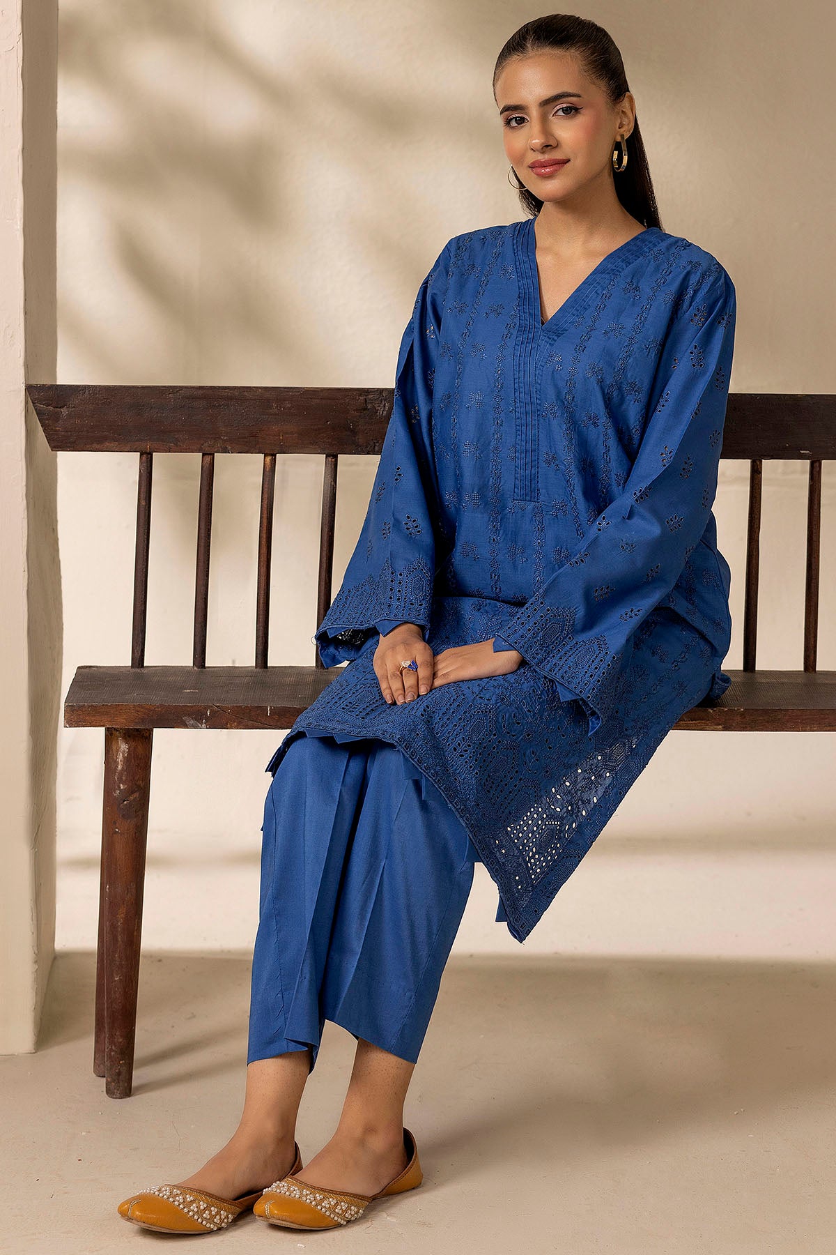 cambric Kurti in Blue