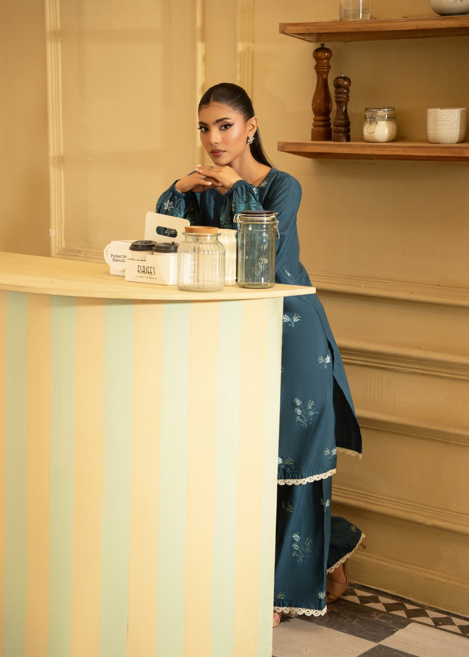 khaddar Co Ord Sets in Teal