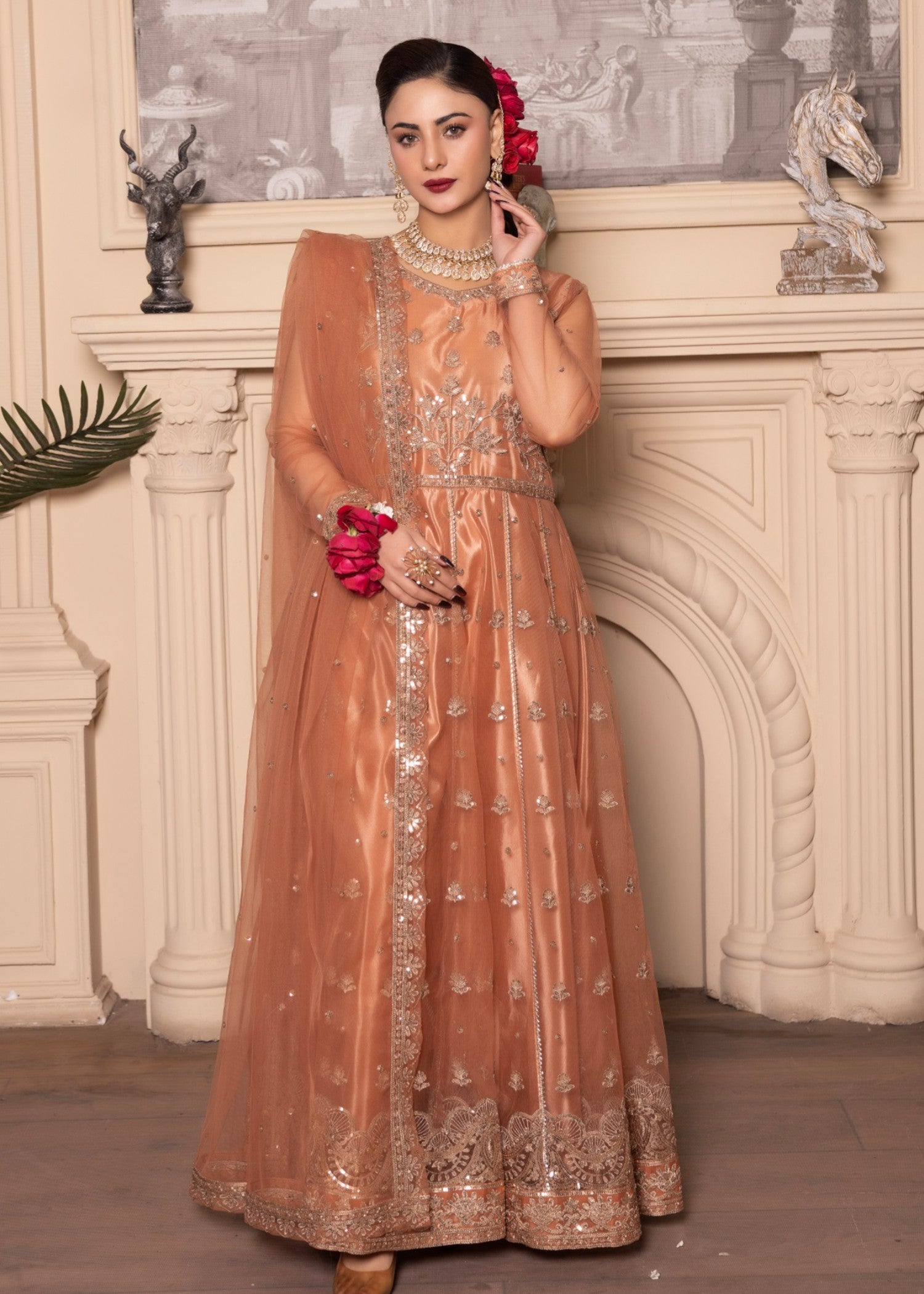 net Pishwas in Copper orange