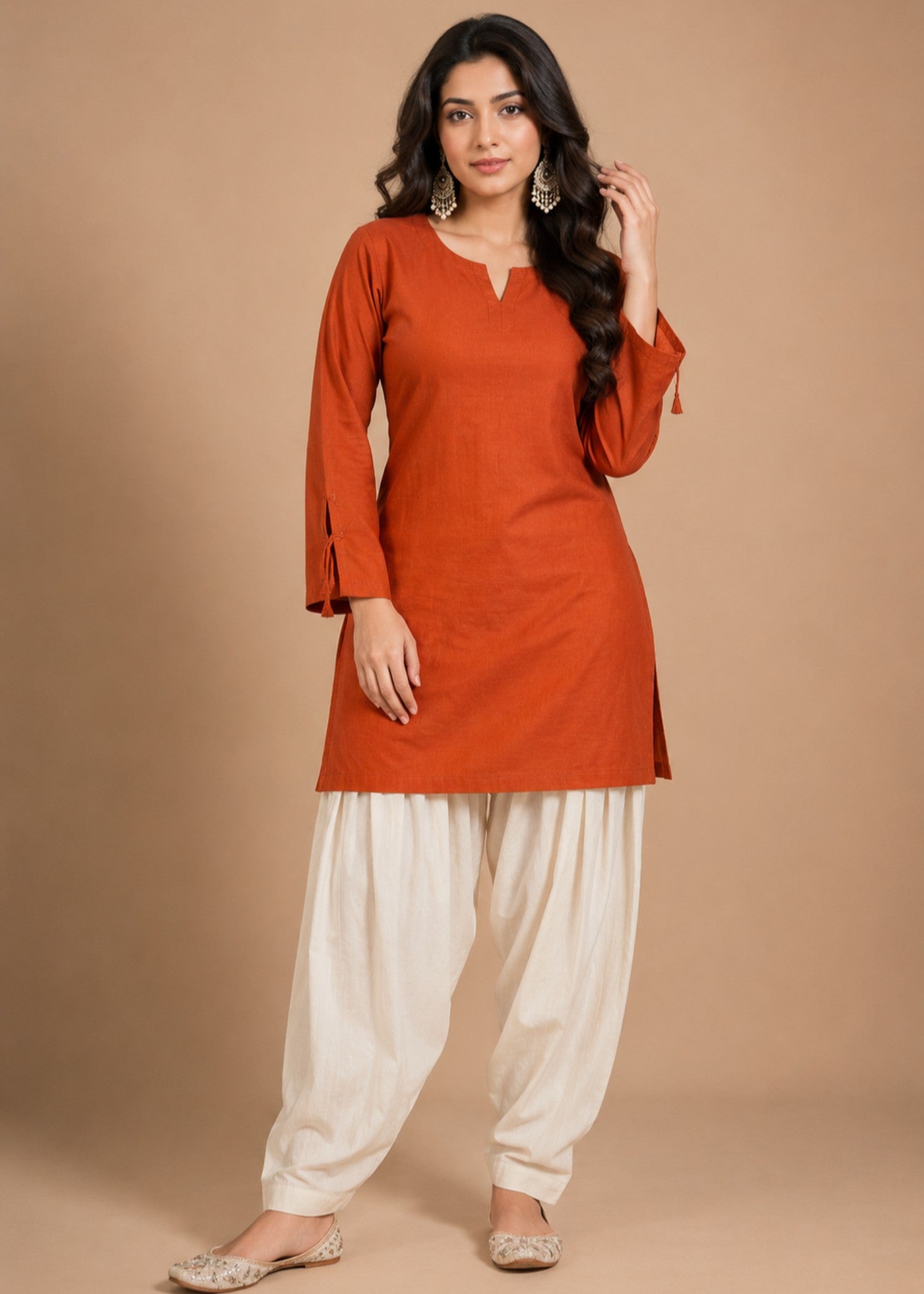 linen Co Ord Sets in Rust orange