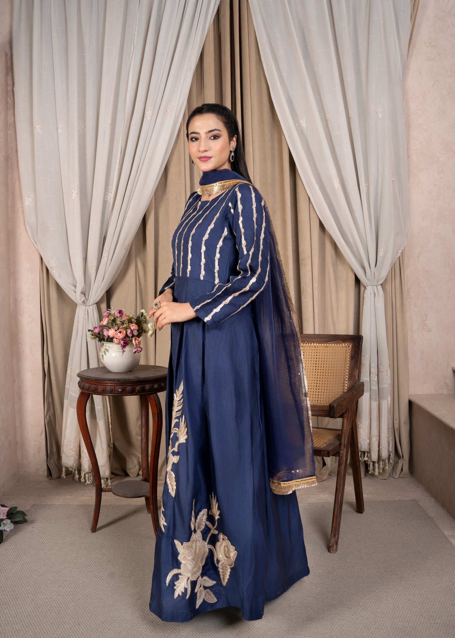 kattan silk Maxi in Blue