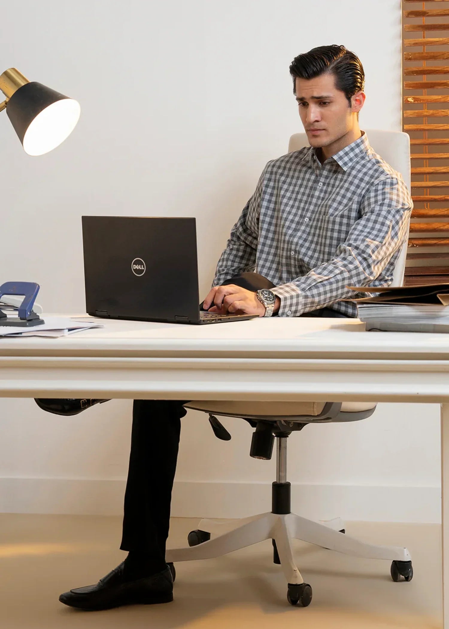 cotton Formal Shirt in Grey, black