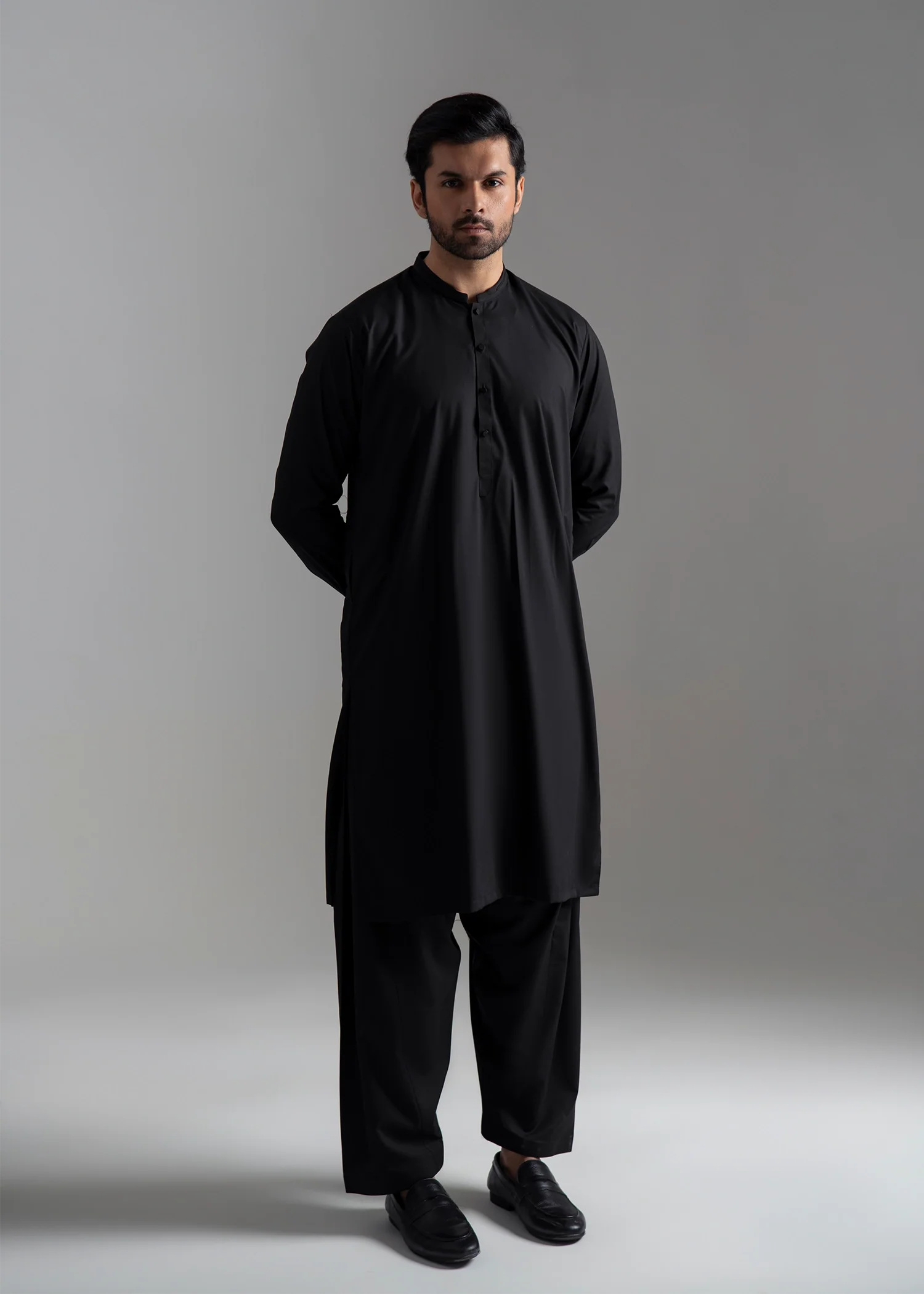 wash & wear Shalwar Kameez in Black by Black Pearl