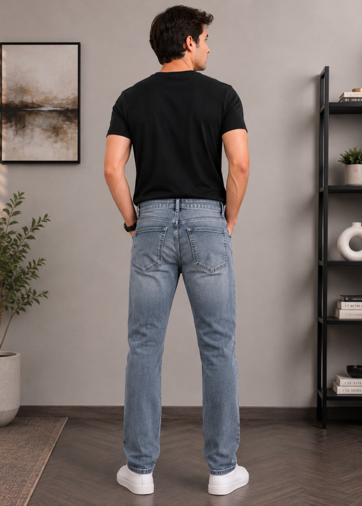 denim Jeans in Grey by Bin Khalid