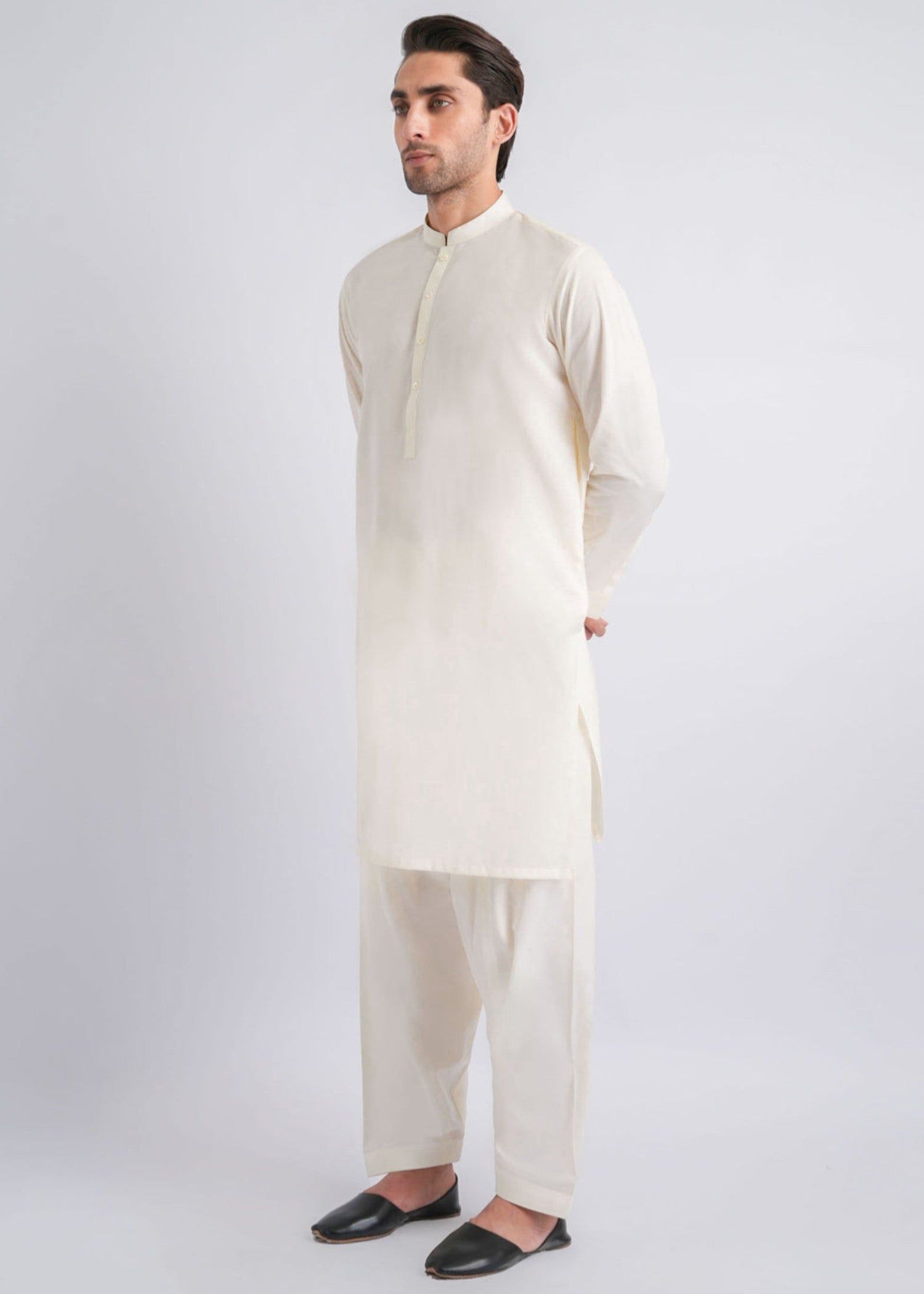 karandi Shalwar Kameez in Beige