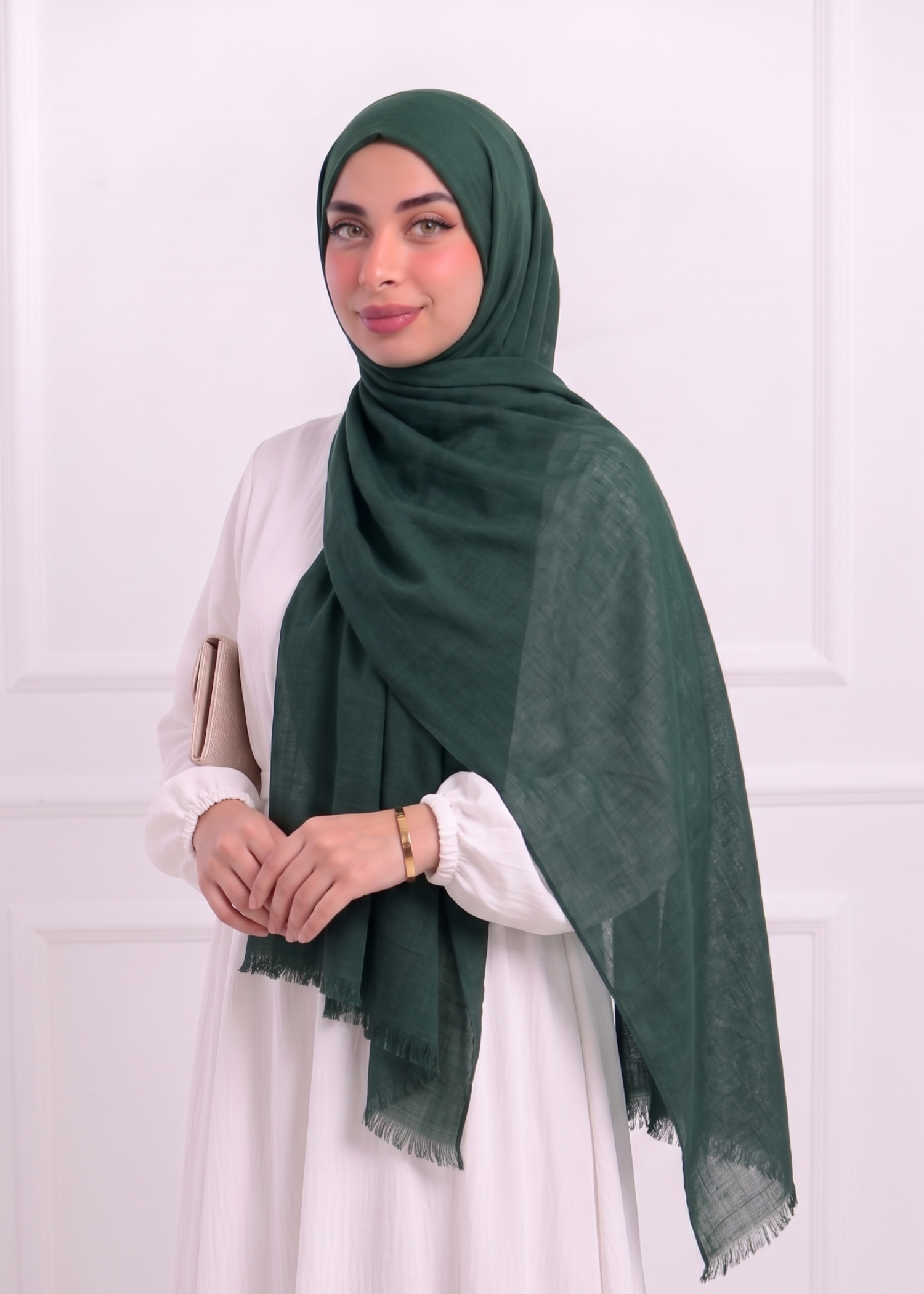 lawn Hijab in Dark green