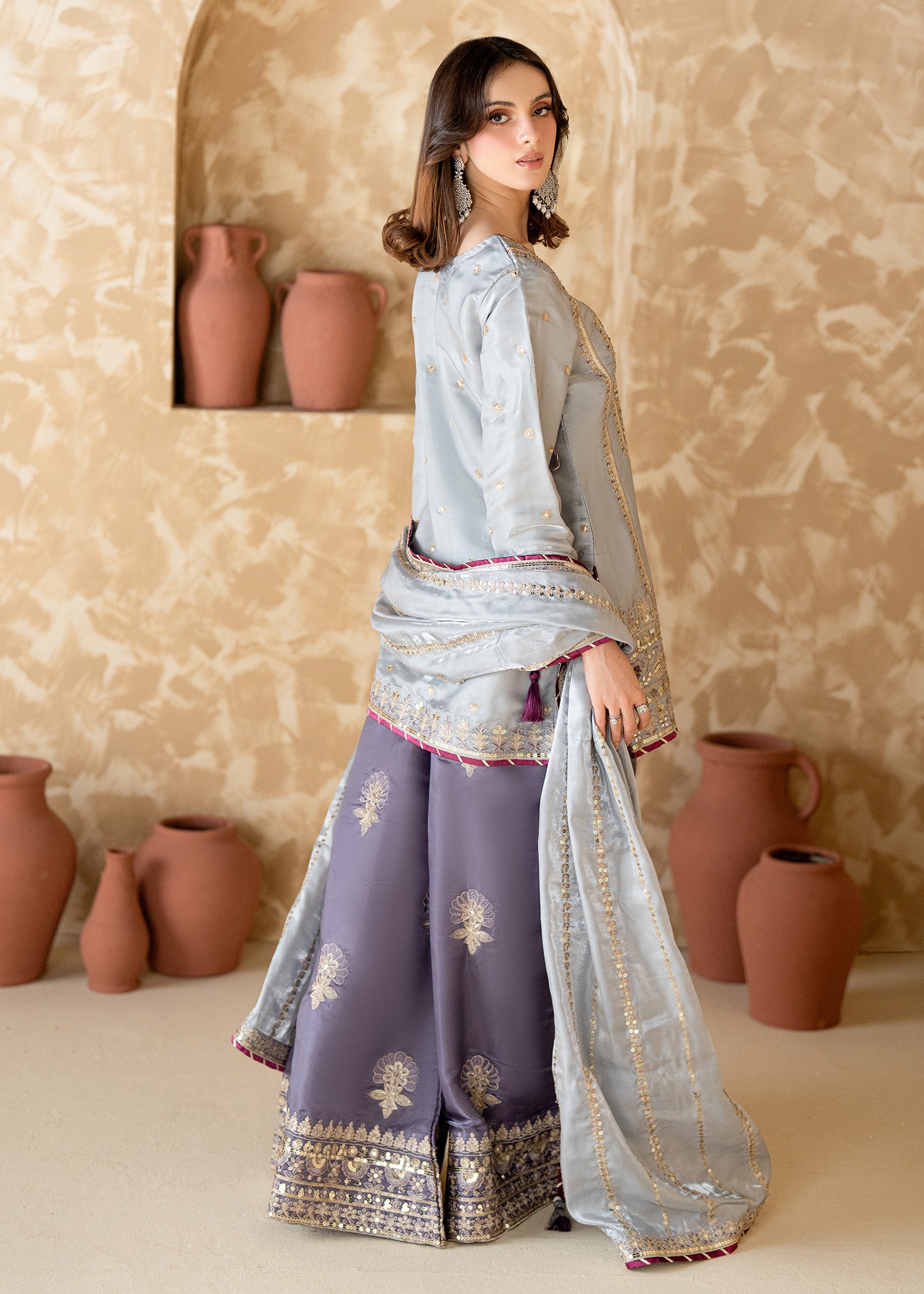 silk Kurta Set in Multi