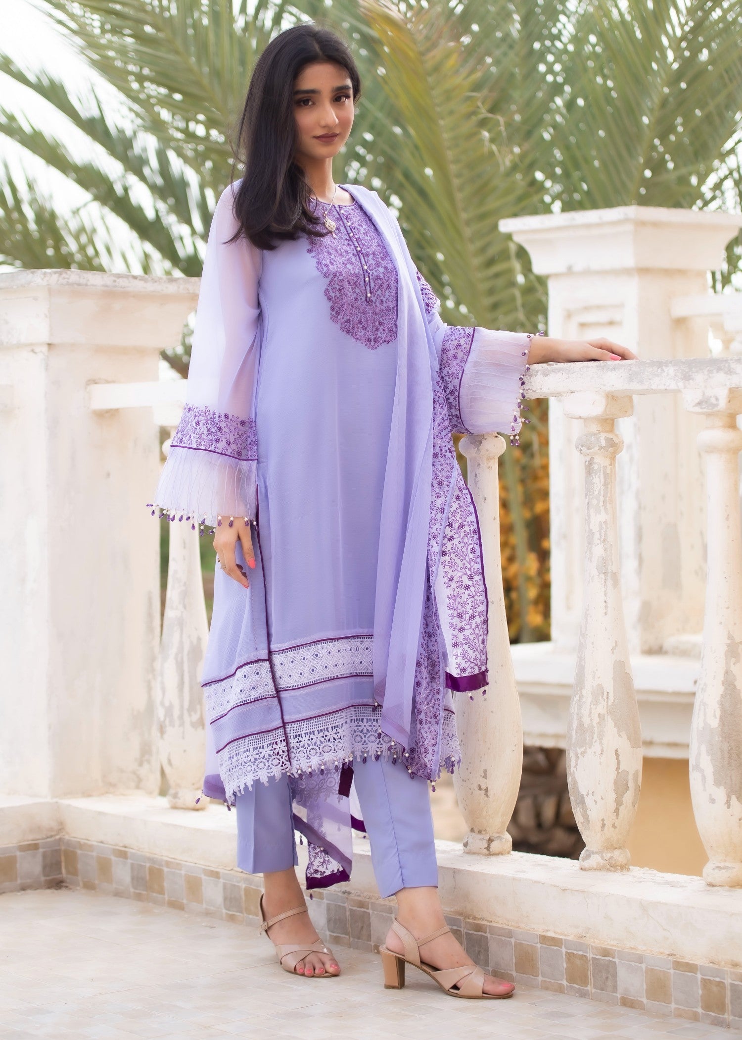 chiffon Unstitched in Lavender mist