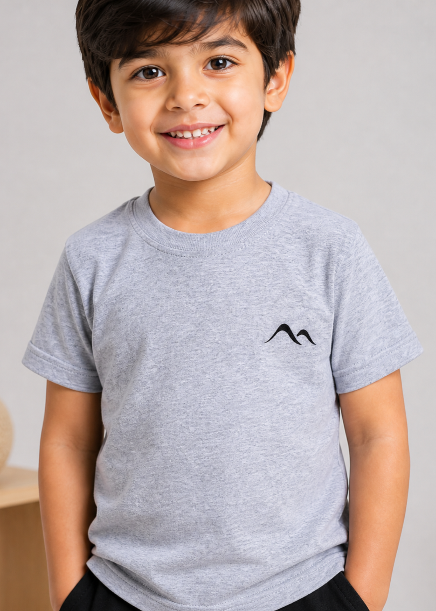 melange jersey knit T Shirt in Pastel grey