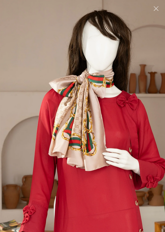 georgette Dress in Rose red