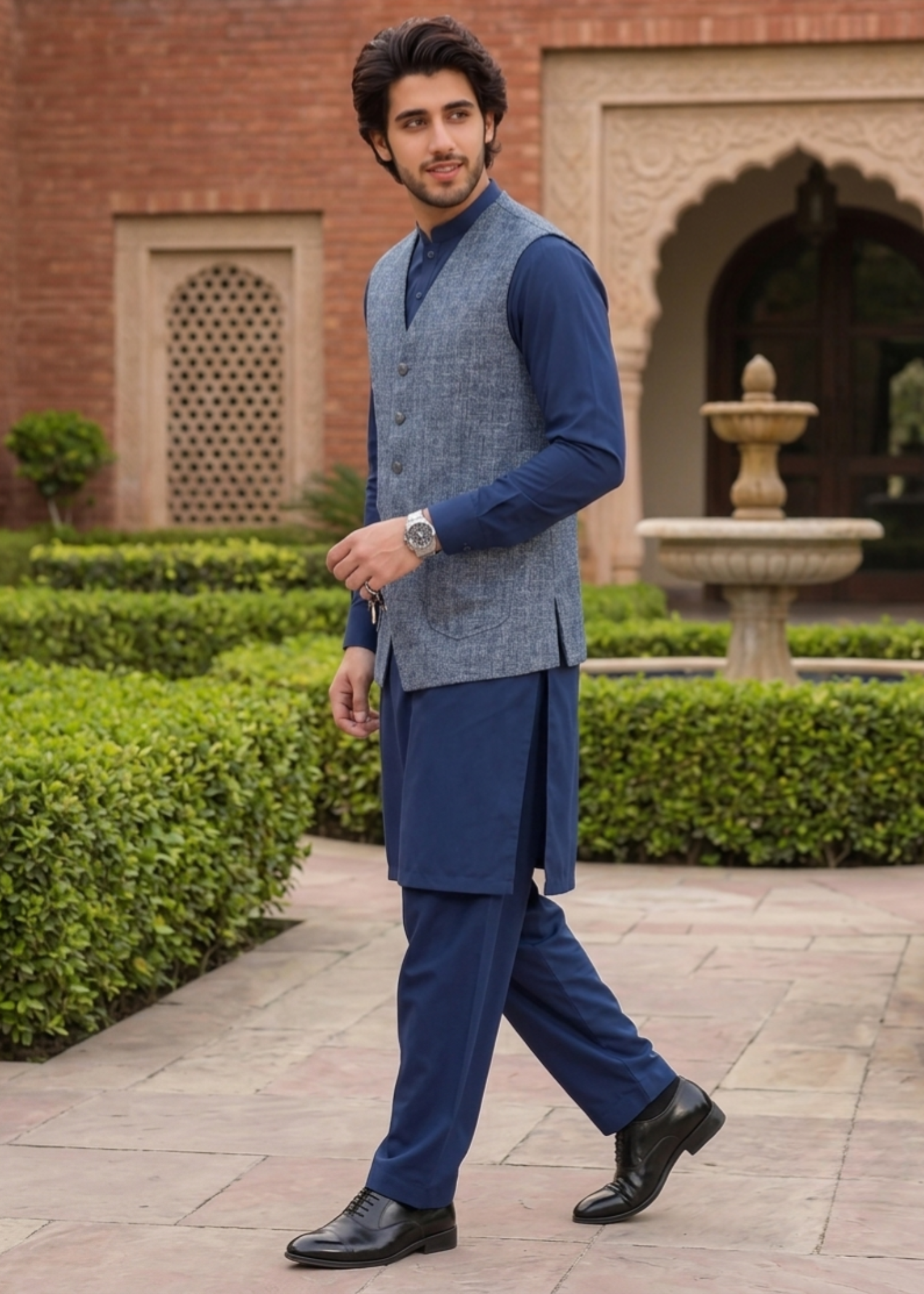 suiting Waistcoat in Blue