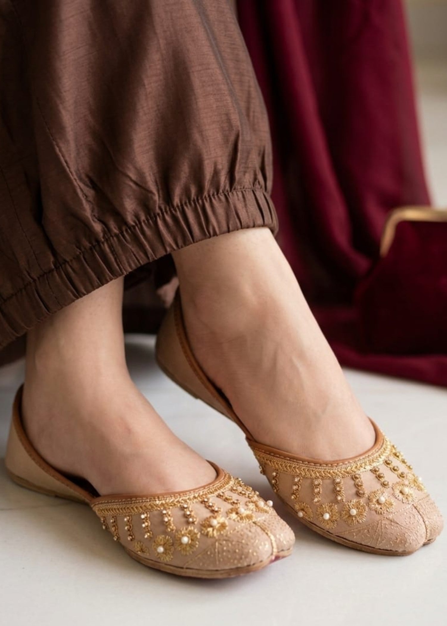 Khussa in Beige by - High Quality Women Khussa FXR4958