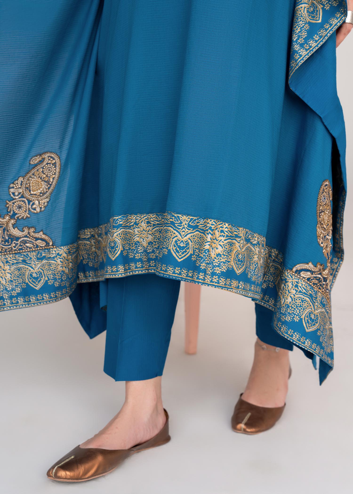 lawn Kaftan in Steel blue