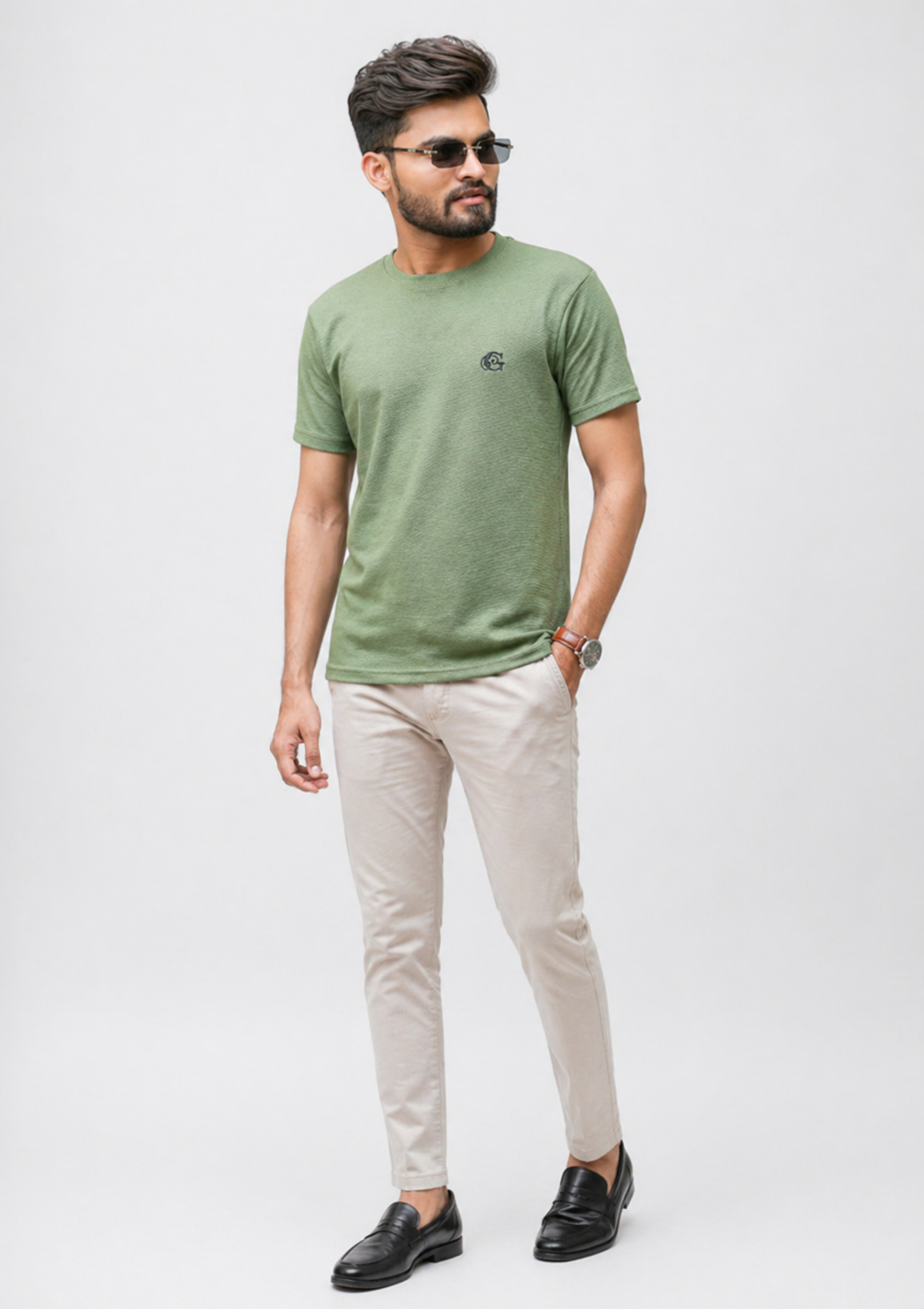 cotton T Shirt in Sage green