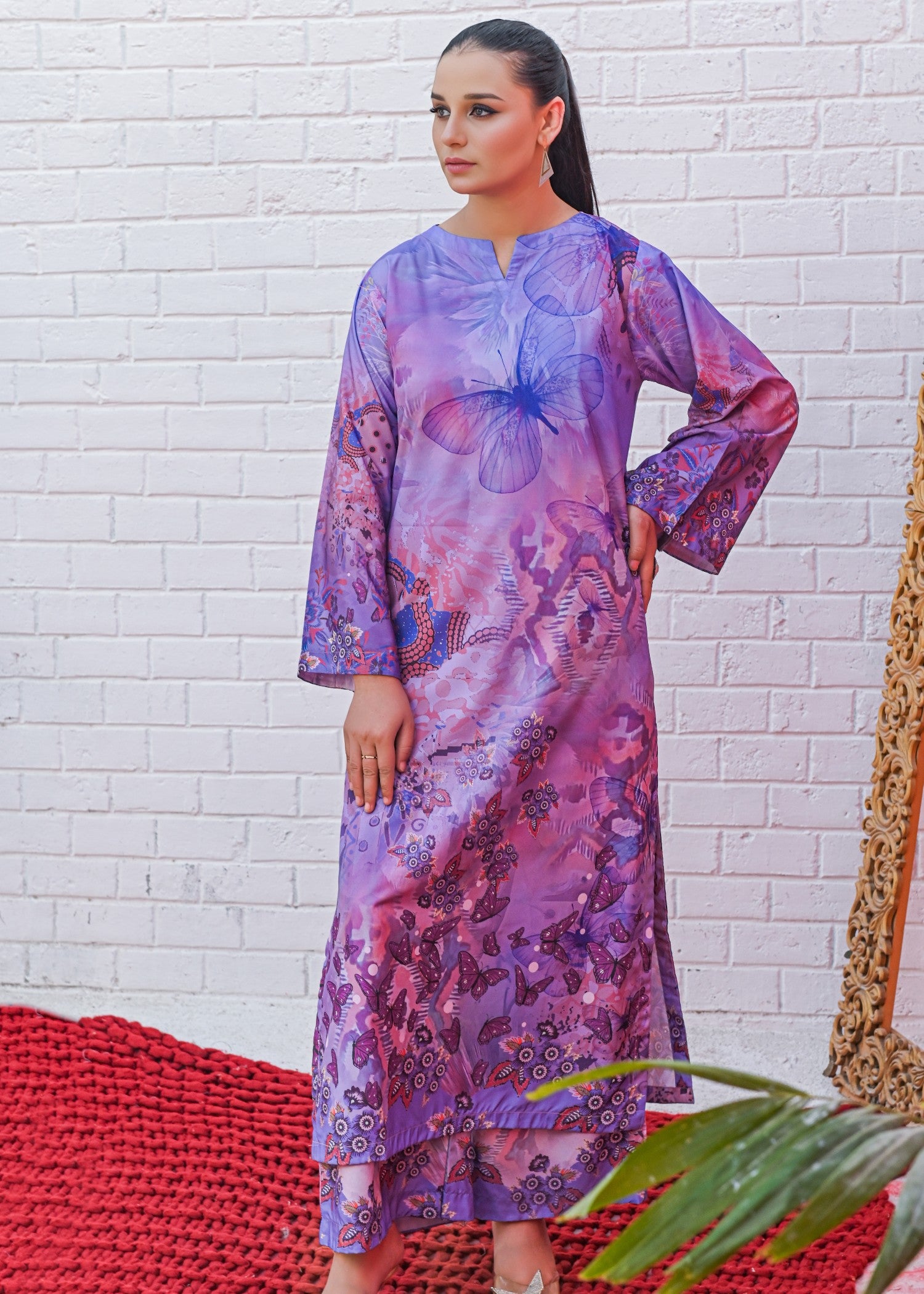 silk Co Ord Sets in Lilac, bright lavender
