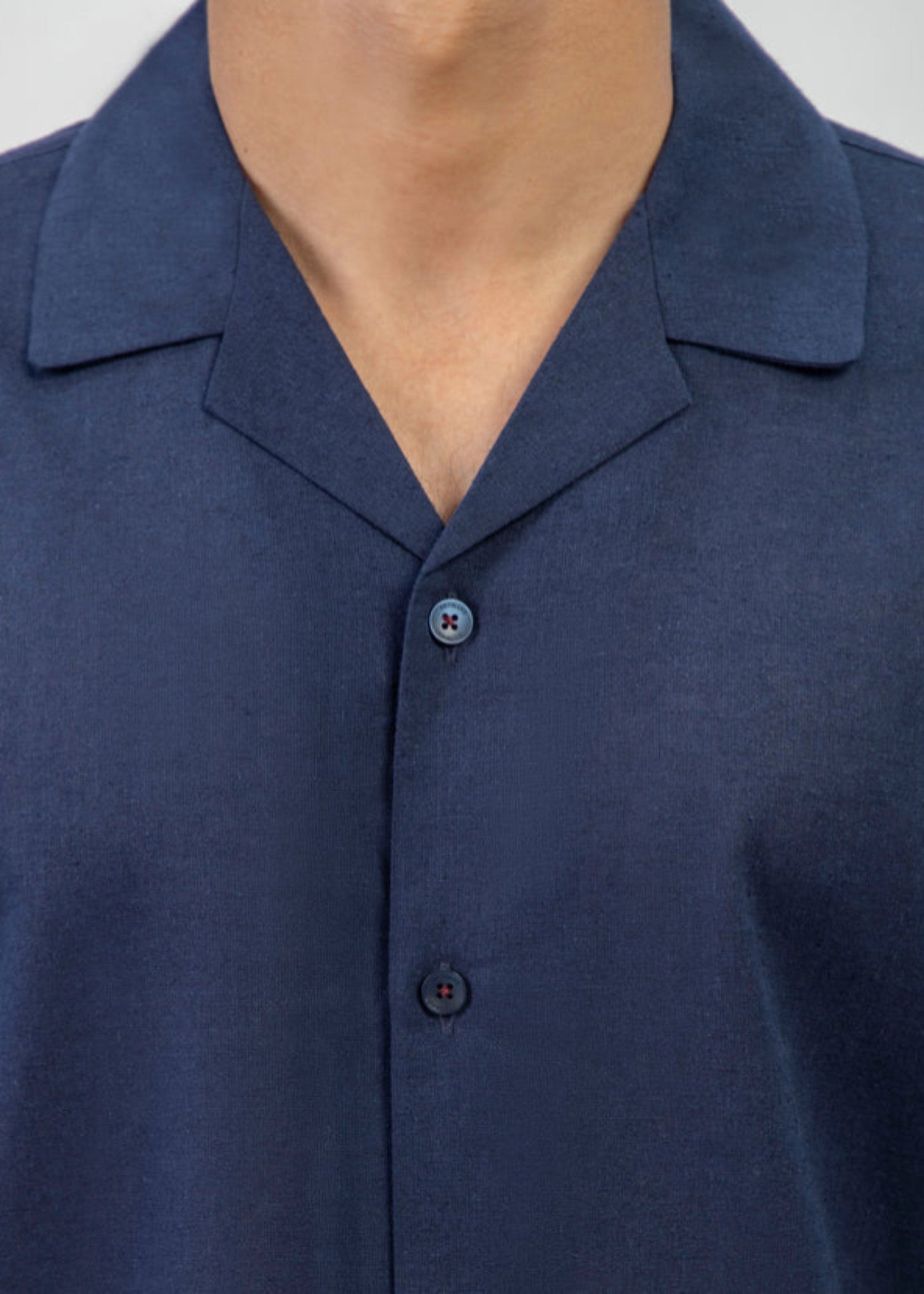 linen Casual Shirt in Navy blue