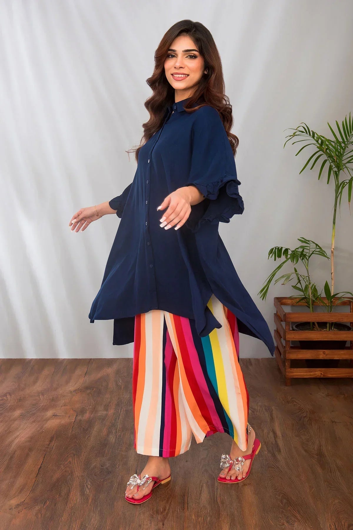 linen Kaftan in Blue
