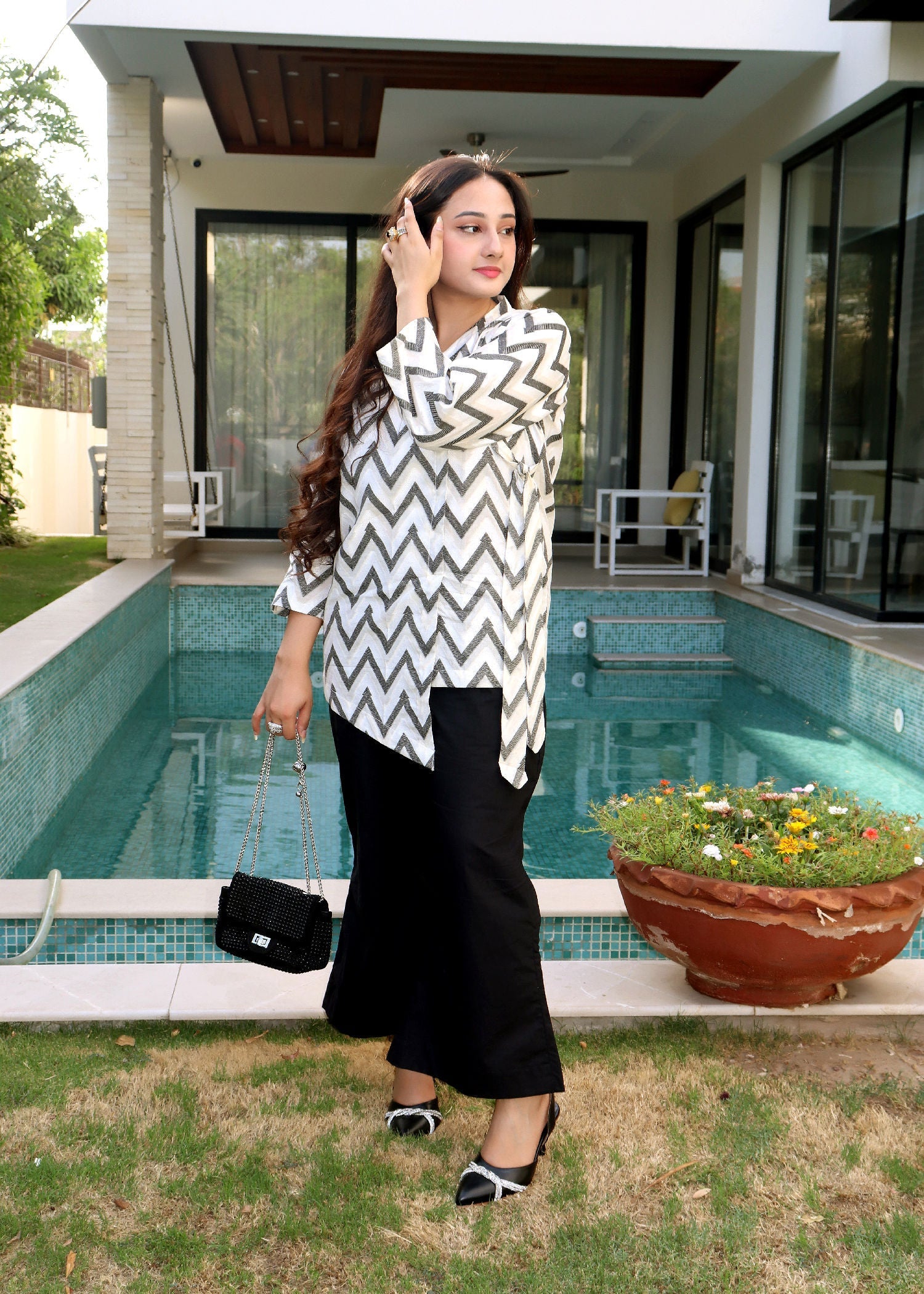 jacquard Co Ord Sets in White