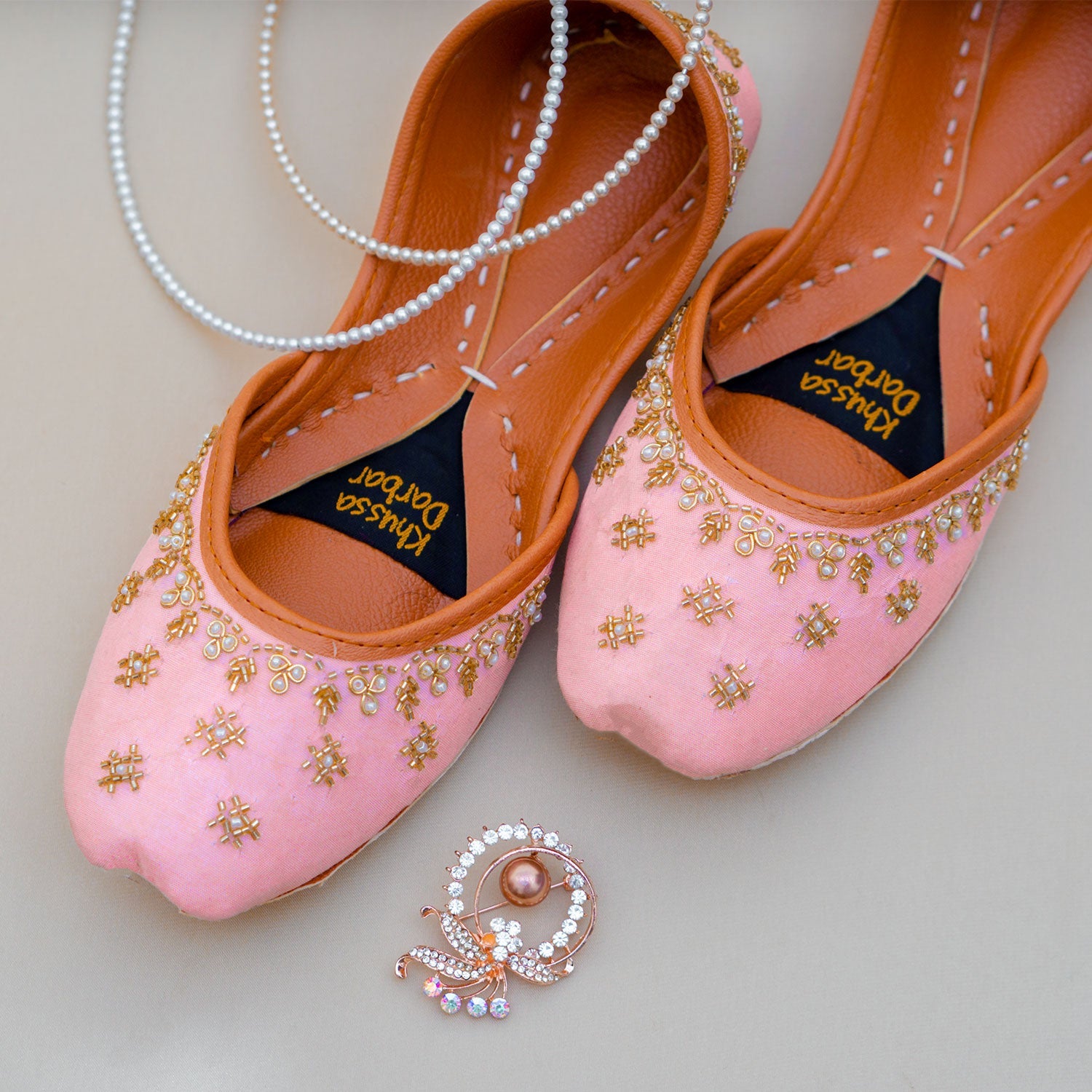 Khussa in Pink by - High Quality Women Khussa PHZ9965