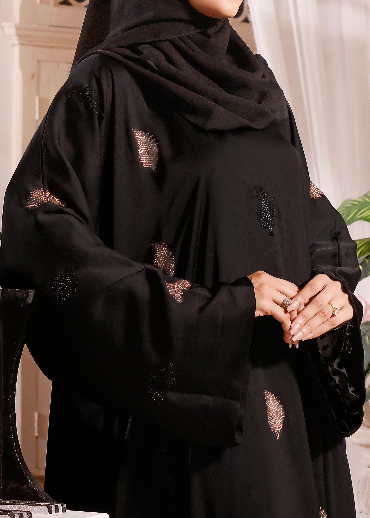 chiffon Abaya in Black