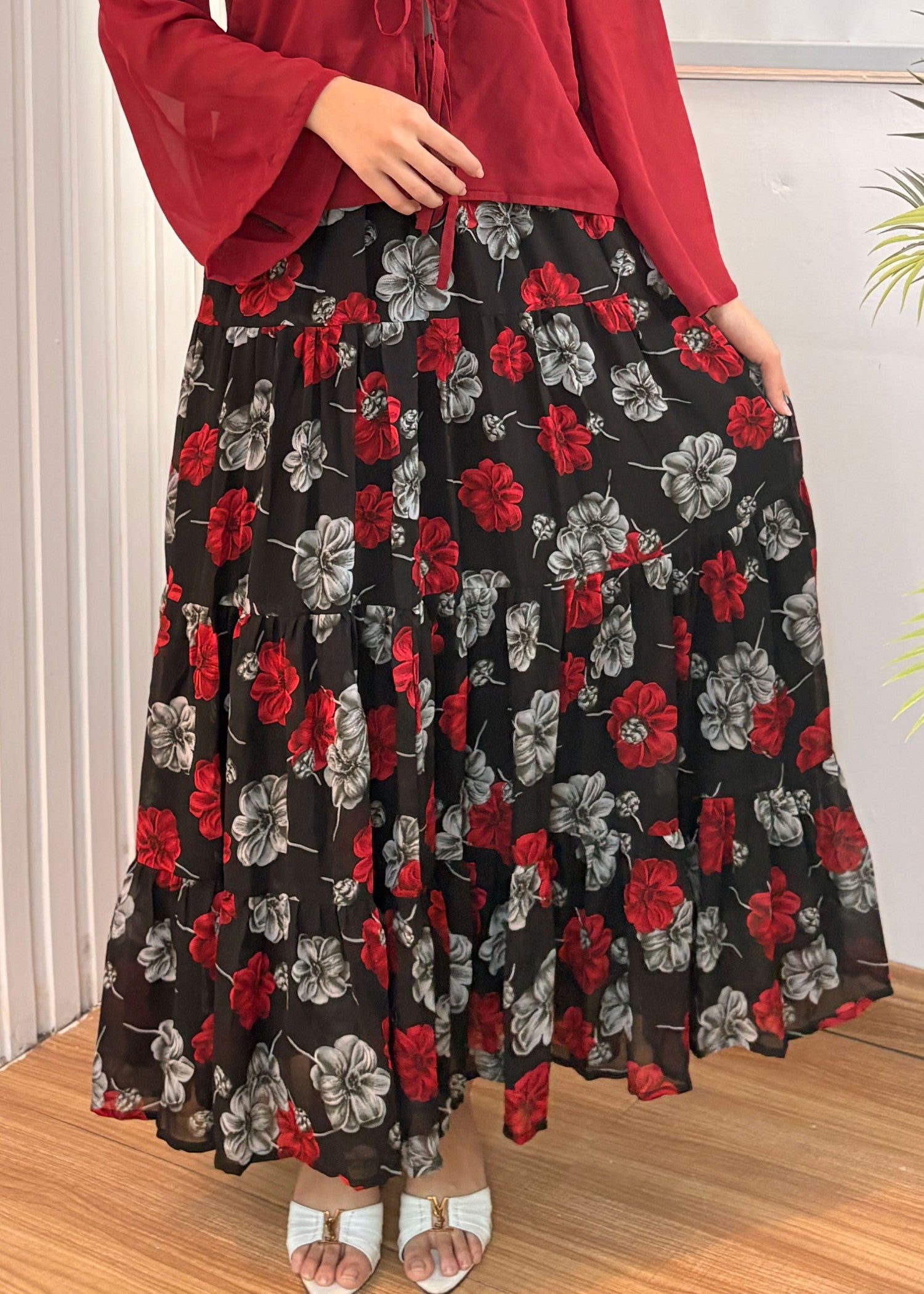 chiffon Skirt in Black