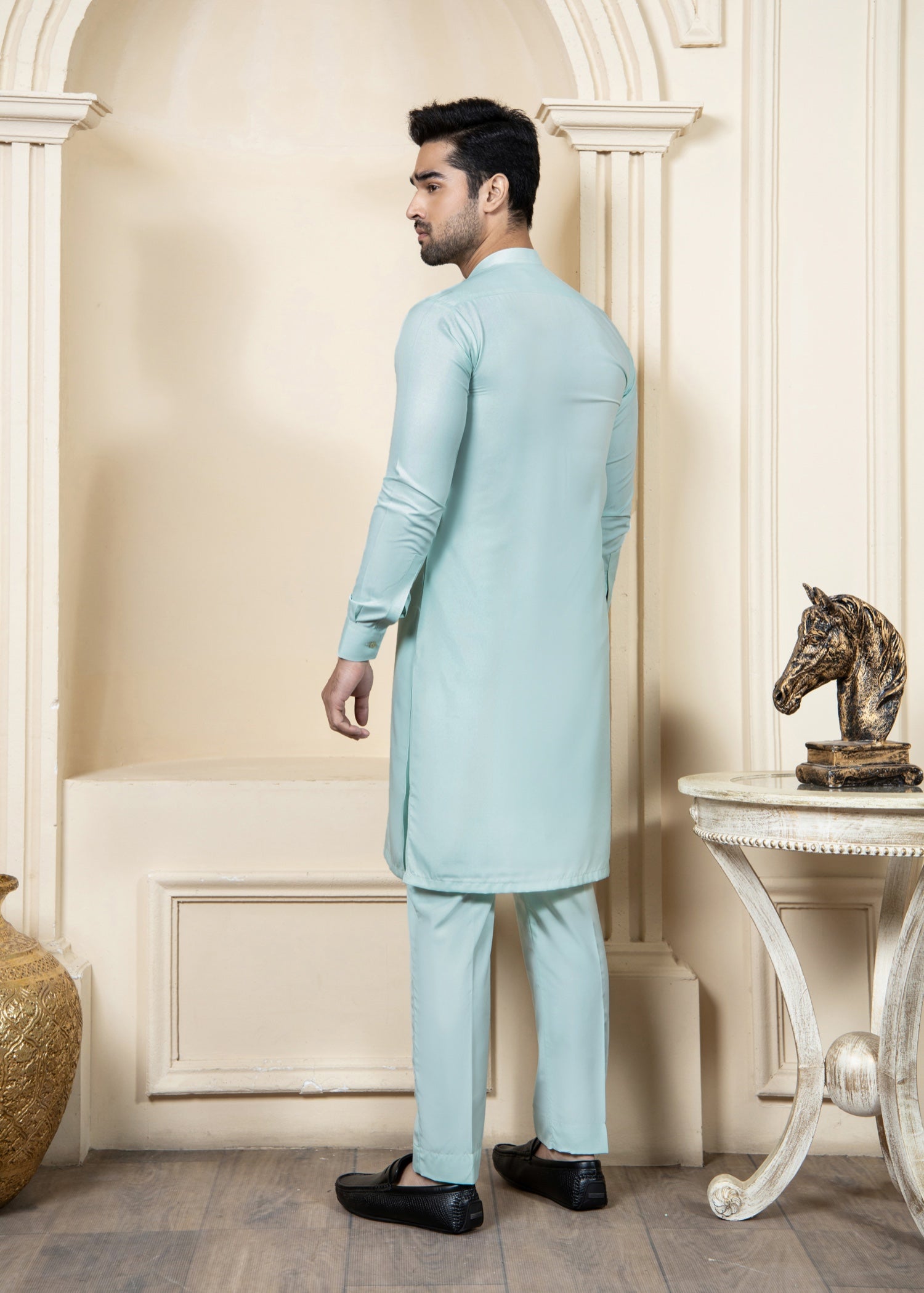 wash & wear Kurta Set in Aquamarine