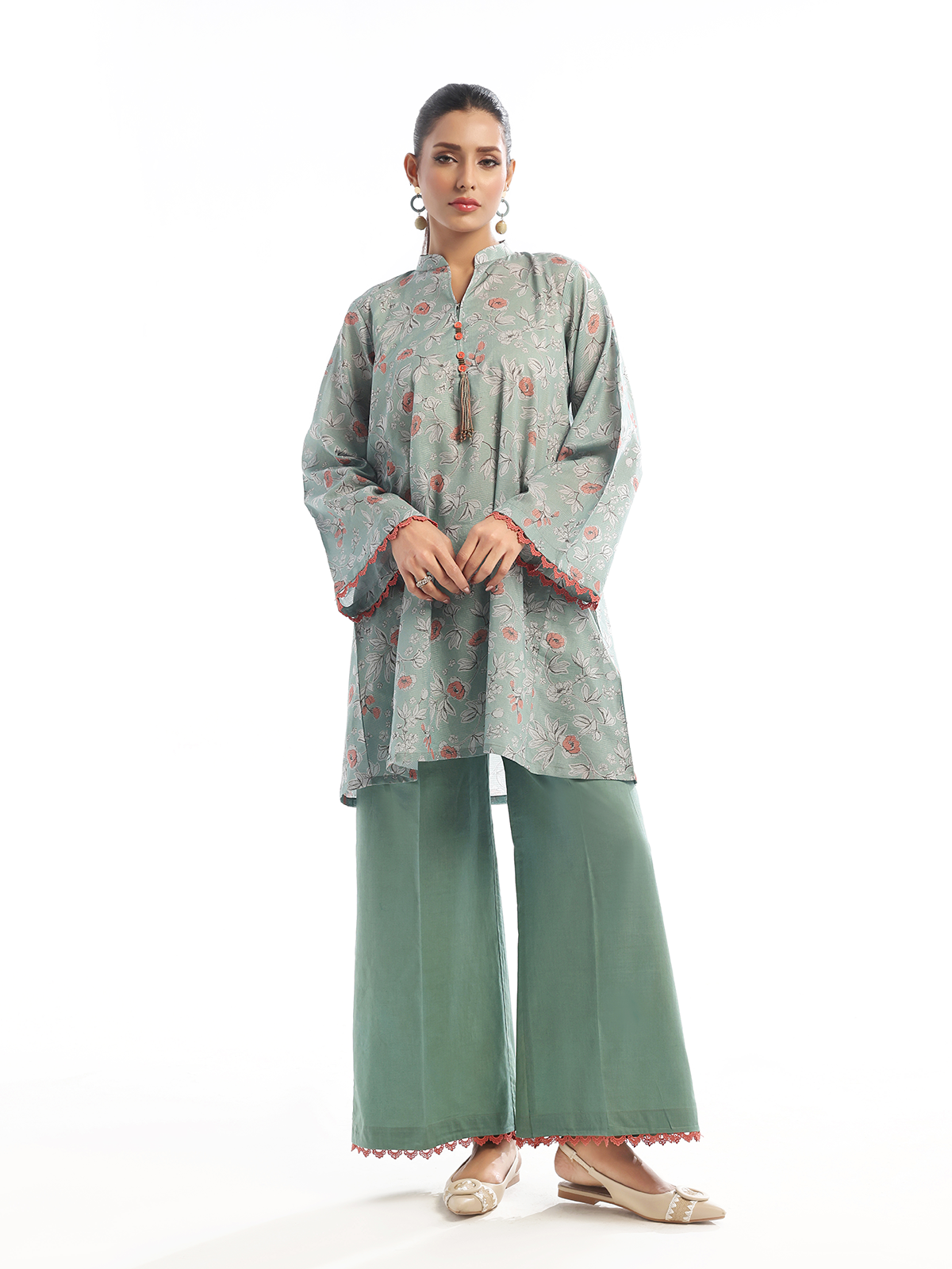 masuri Kurta Set in Sage green