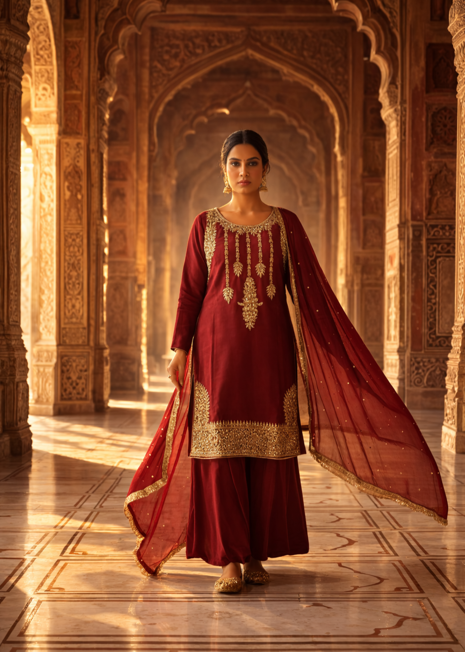 charmuse/shamooz Kurta Set in Maroon