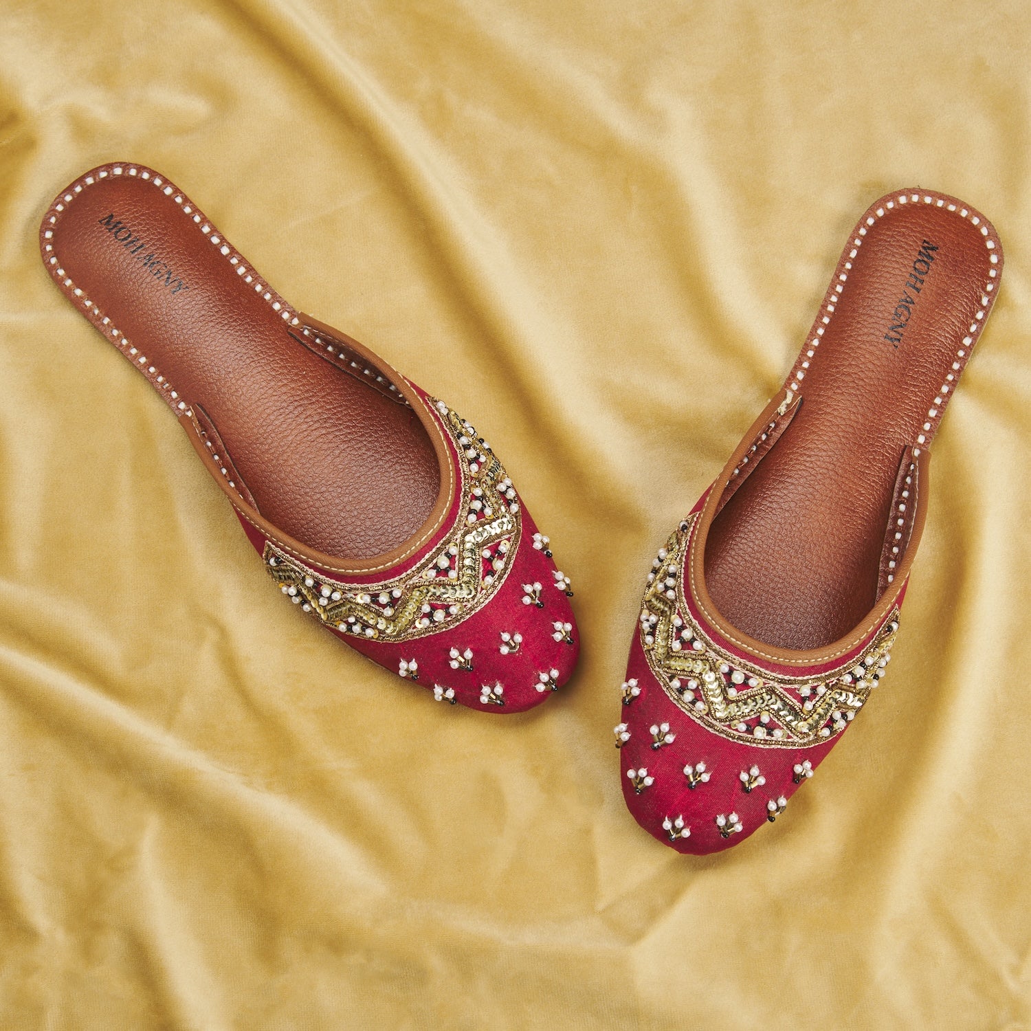 Mules in Blood red by - High Quality Women Mules ZKX4029