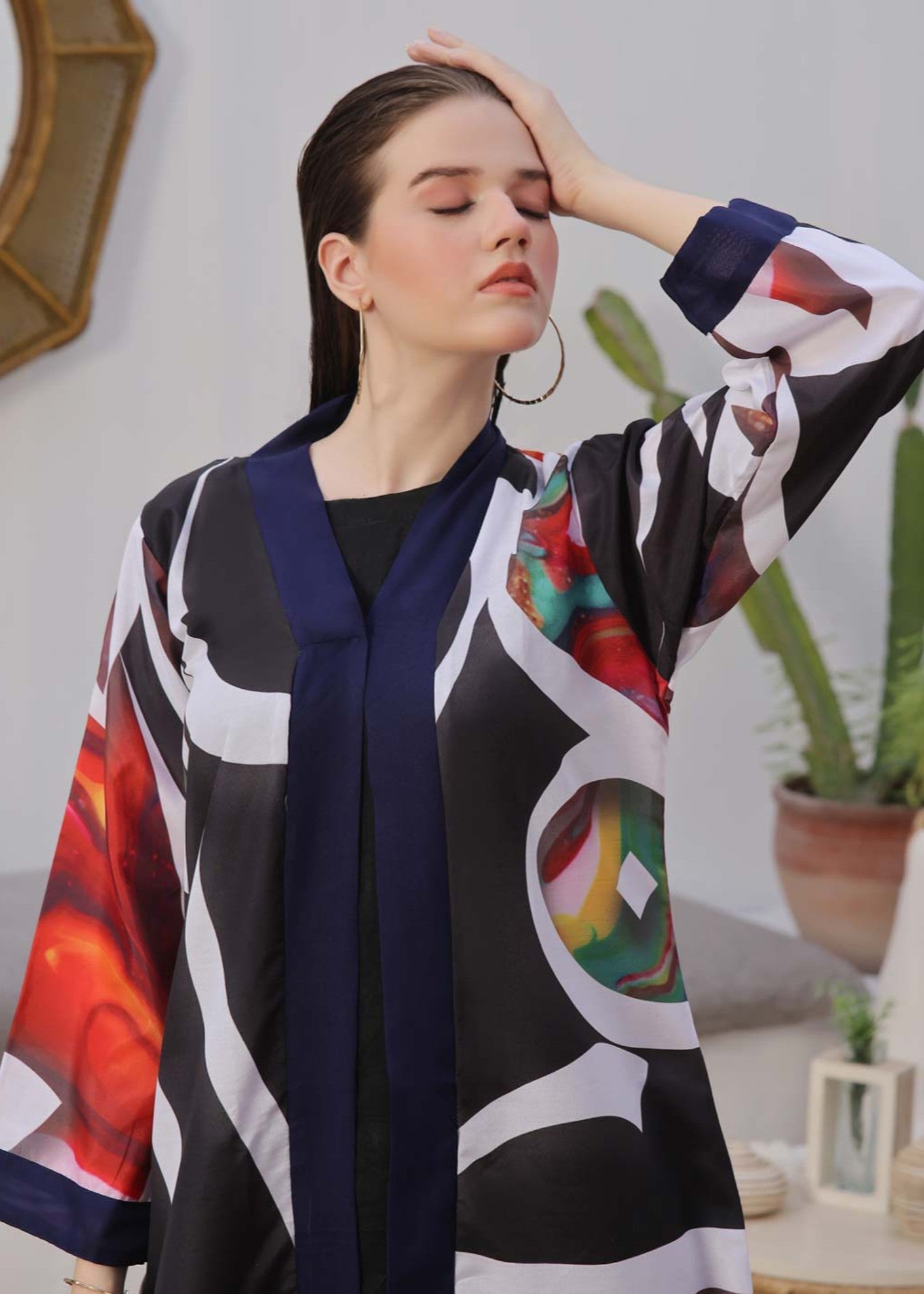 swiss lawn Gown in Multi
