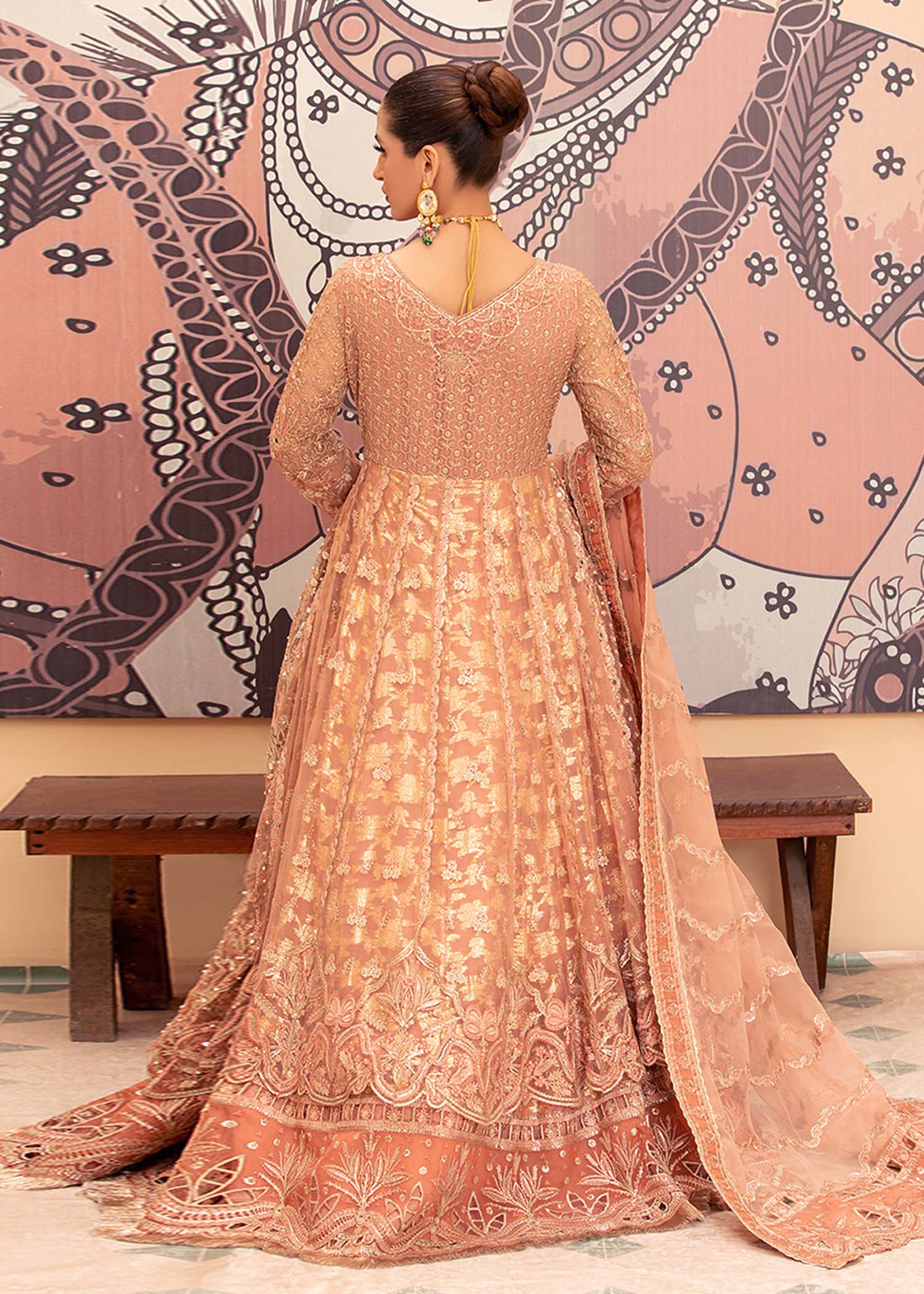 net Maxi in Peach pink