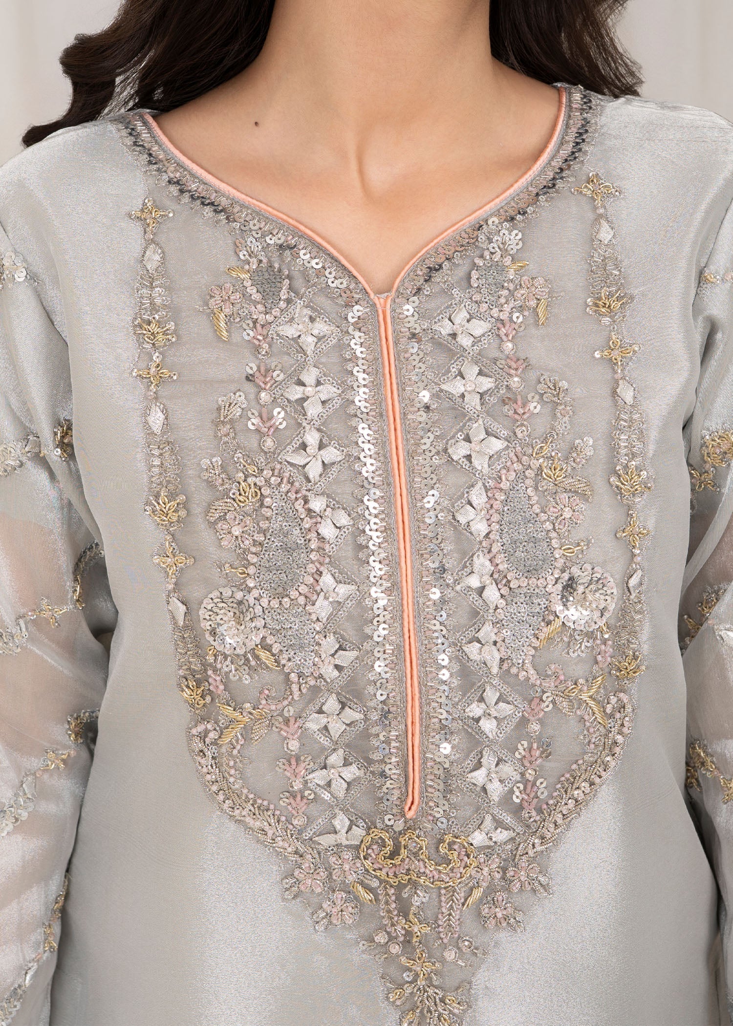 tissue Sharara in Slate grey