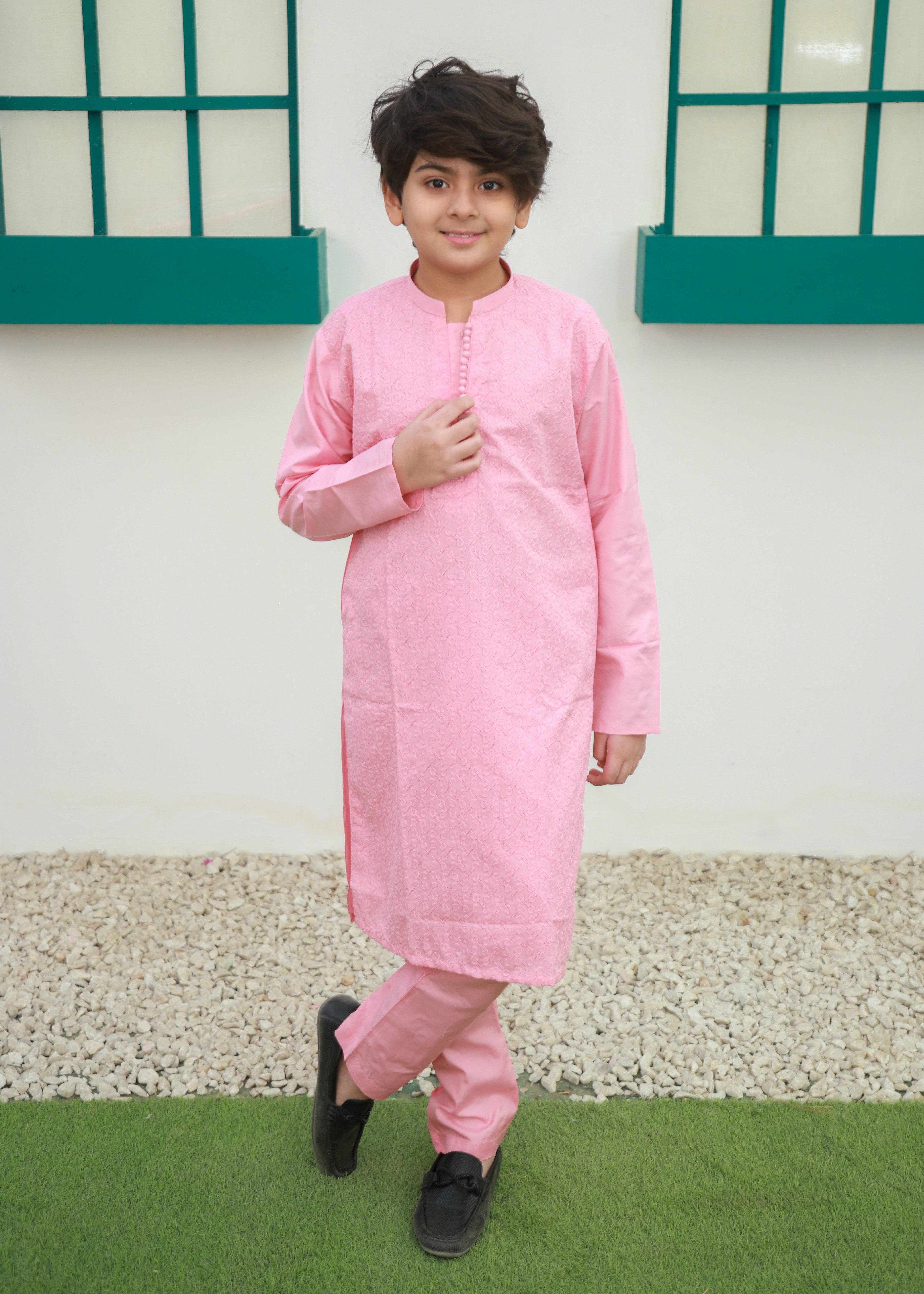 cotton Kurta Set in Cotton candy pink