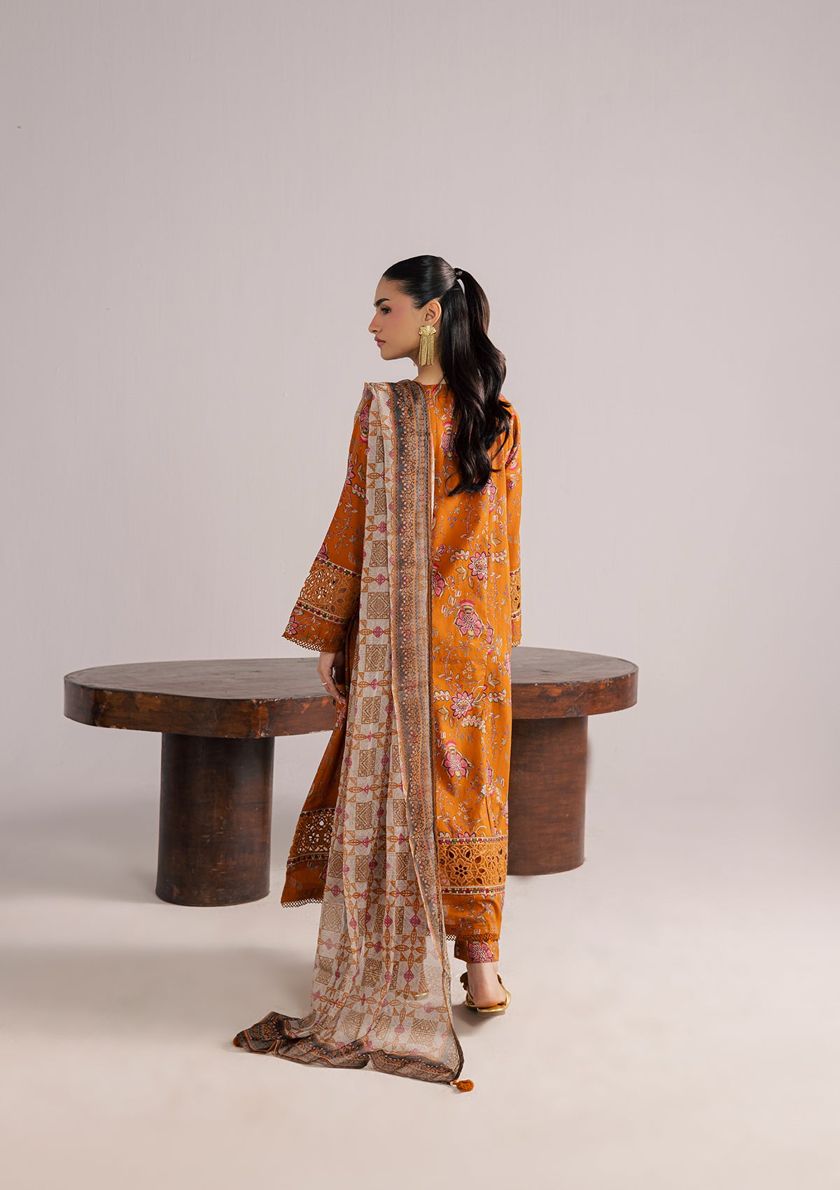 lawn Kurta Set in Mustard