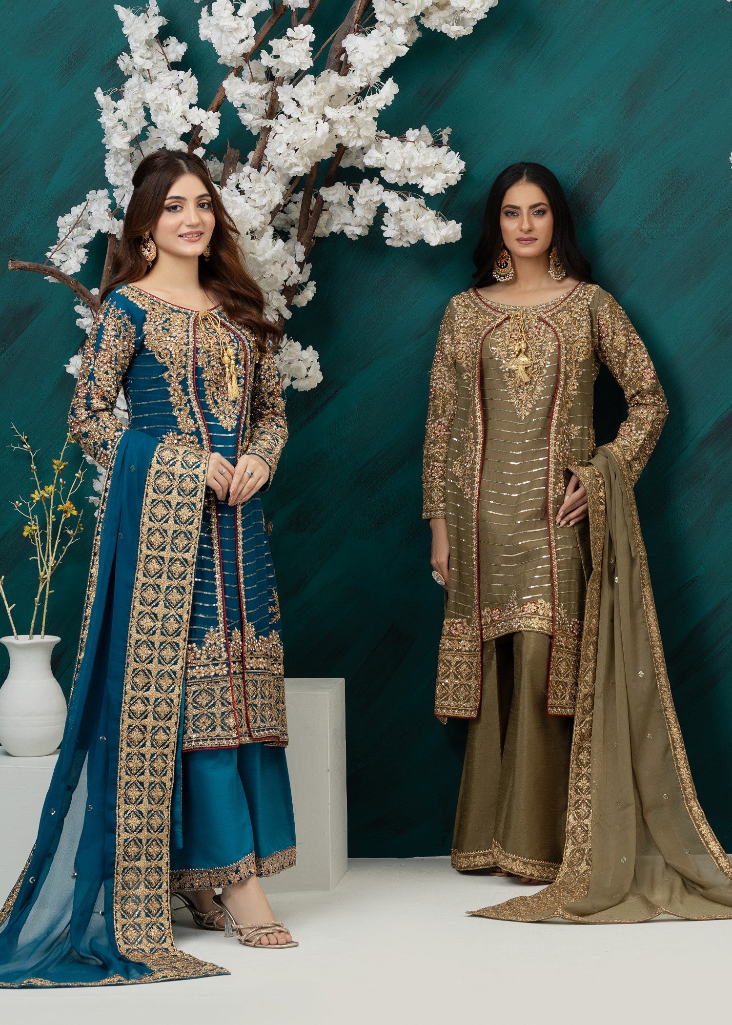 chiffon Gown in Sapphire blue