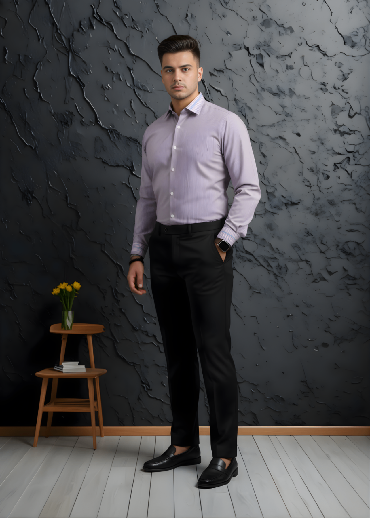 cotton Formal Shirt in Lilac