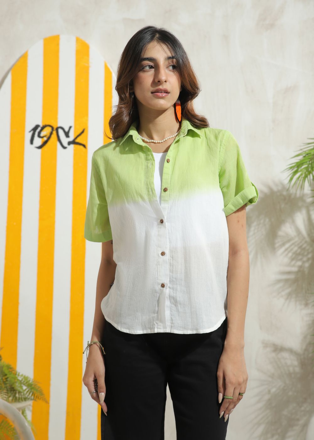 cotton Top in Mint green, white
